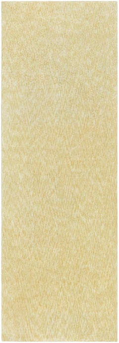 Abstract Modern Solid Pale Sand Silk Runner "Glint" by Doris Leslie Blau
