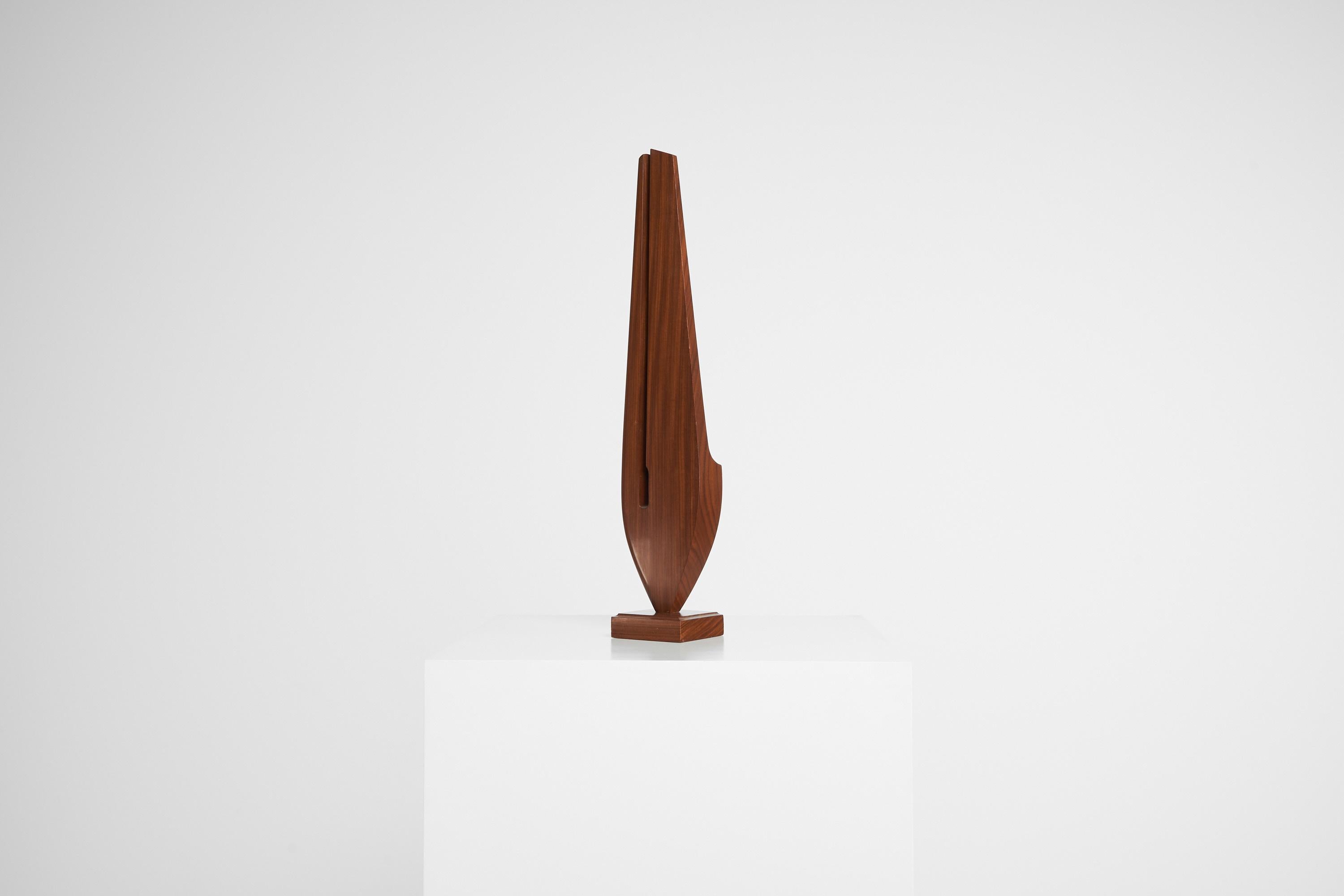 Abstract Modern Solid Teak Sculpture France 1960 In Good Condition In Roosendaal, Noord Brabant