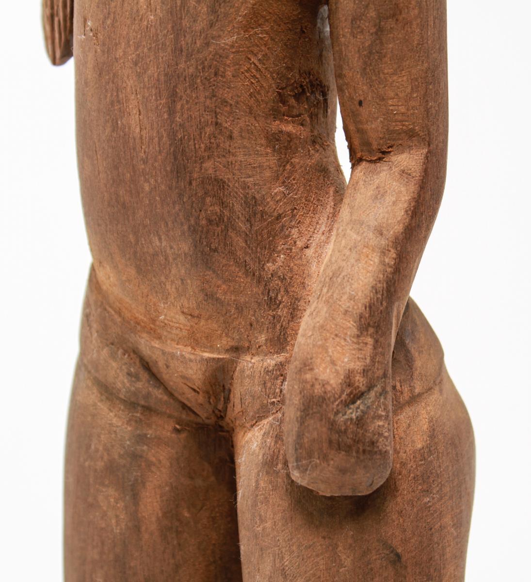 Abstract Modern Standing Female Nude in Carved Wood 3