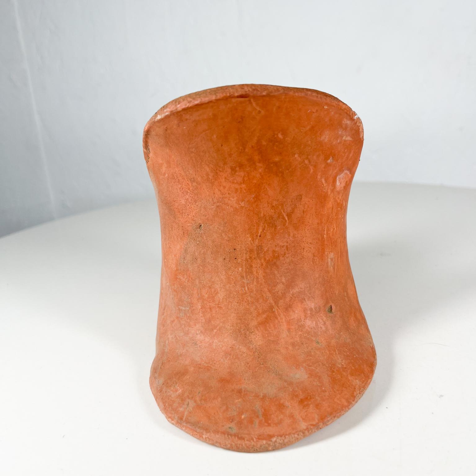 Mid-Century Modern Abstract Modern Textured Brown Vertebrae Sculpture Pottery Art For Sale