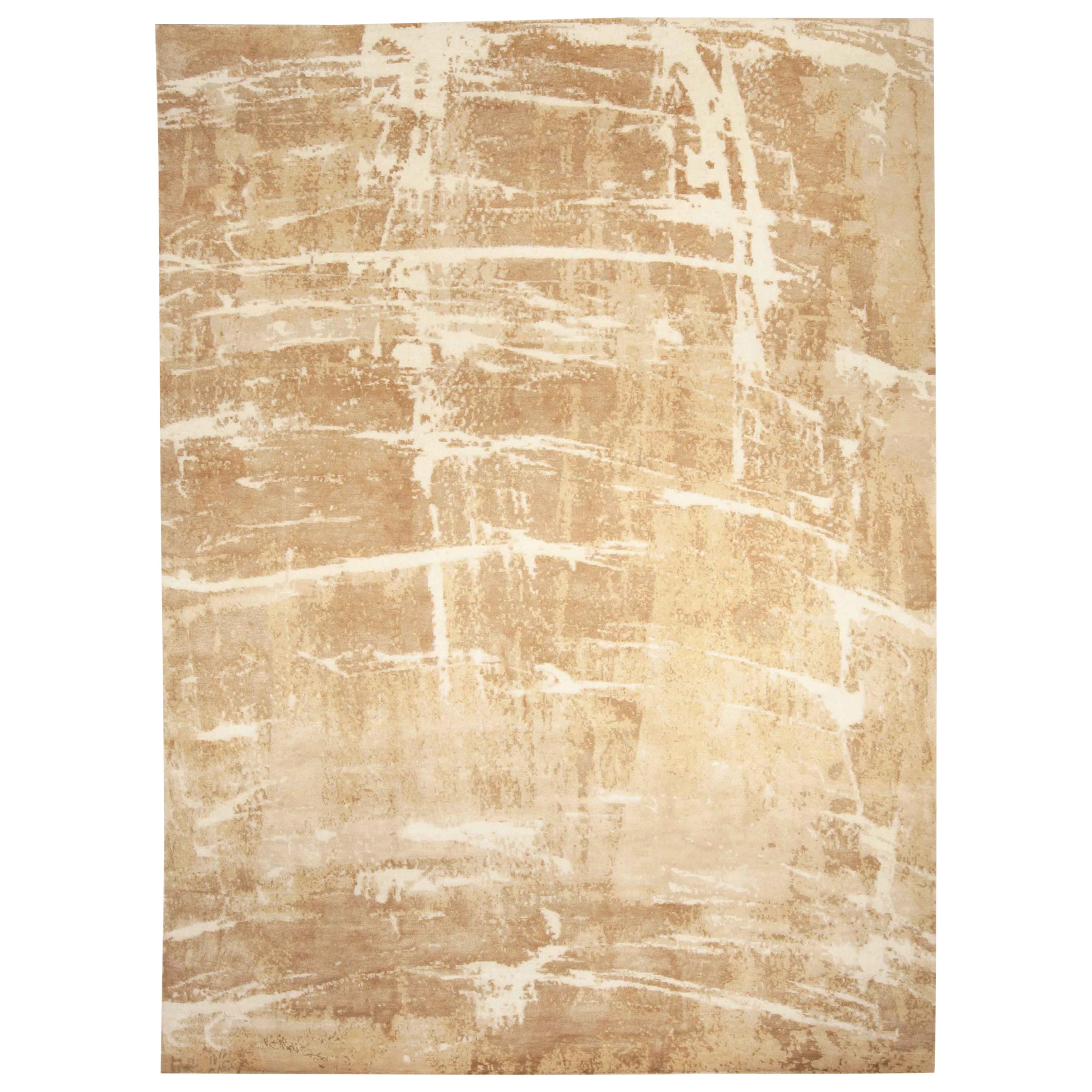 Abstract Modern Tibetan Rug in Silk and Wool – “Desert” by Doris Leslie Blau