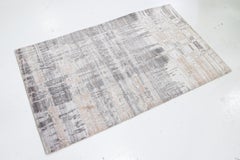 Abstract Modern Tibetan Wool Rug In Gray and Beige