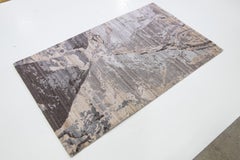 Abstract Modern Tibetan Wool Rug In Gray and Beige