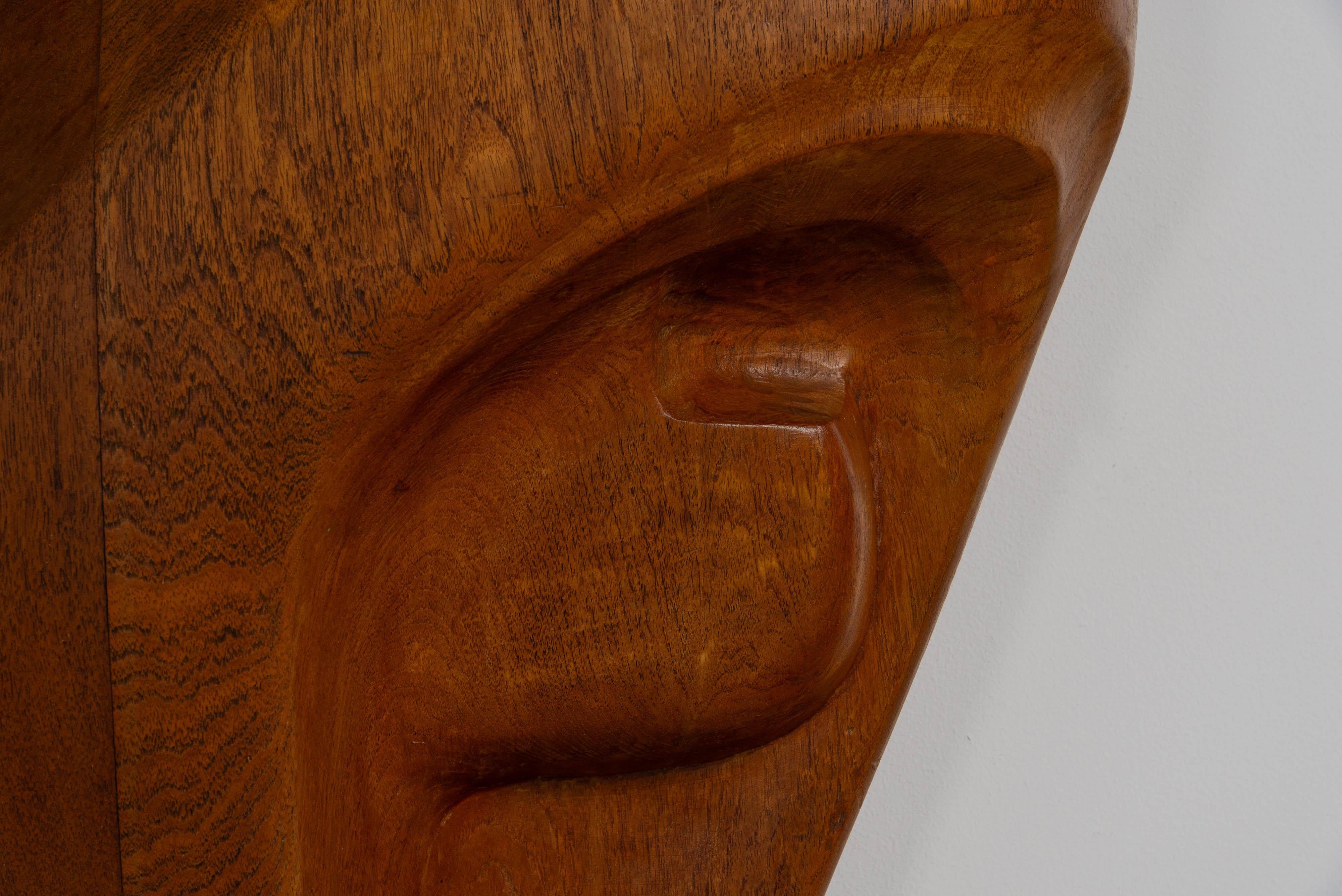 Sculpture murale totem moderne abstraite en teck Pays-Bas 1960 en vente 4