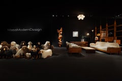 Sculpture murale totem moderne abstraite en teck Pays-Bas 1960