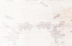Abstract Modern Warm Tan Hand-Knotted Silk Rug "Erosion" by Doris Leslie Blau