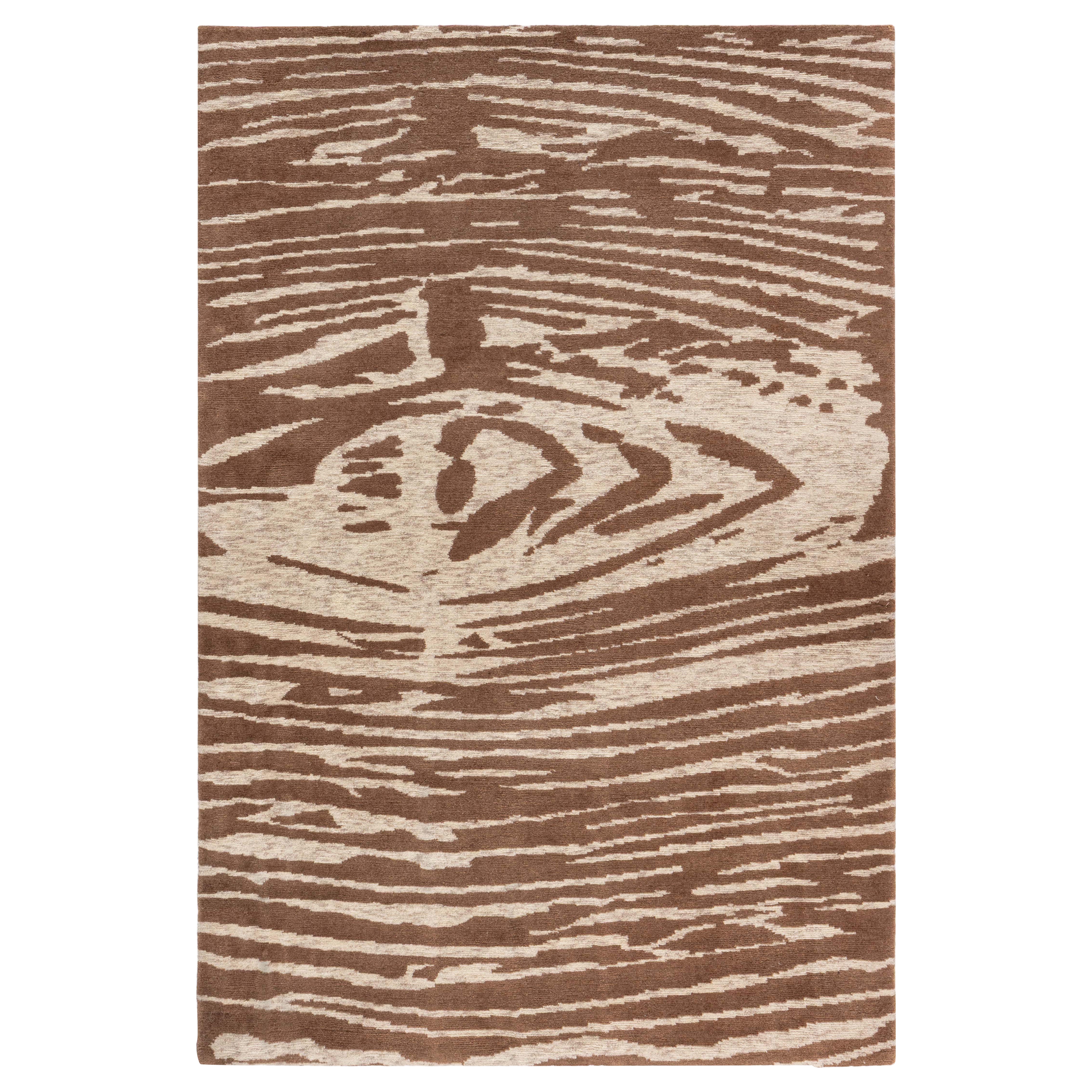 Abstract Modern “Whirl” Hand Knotted Wool Rug by Doris Leslie Blau