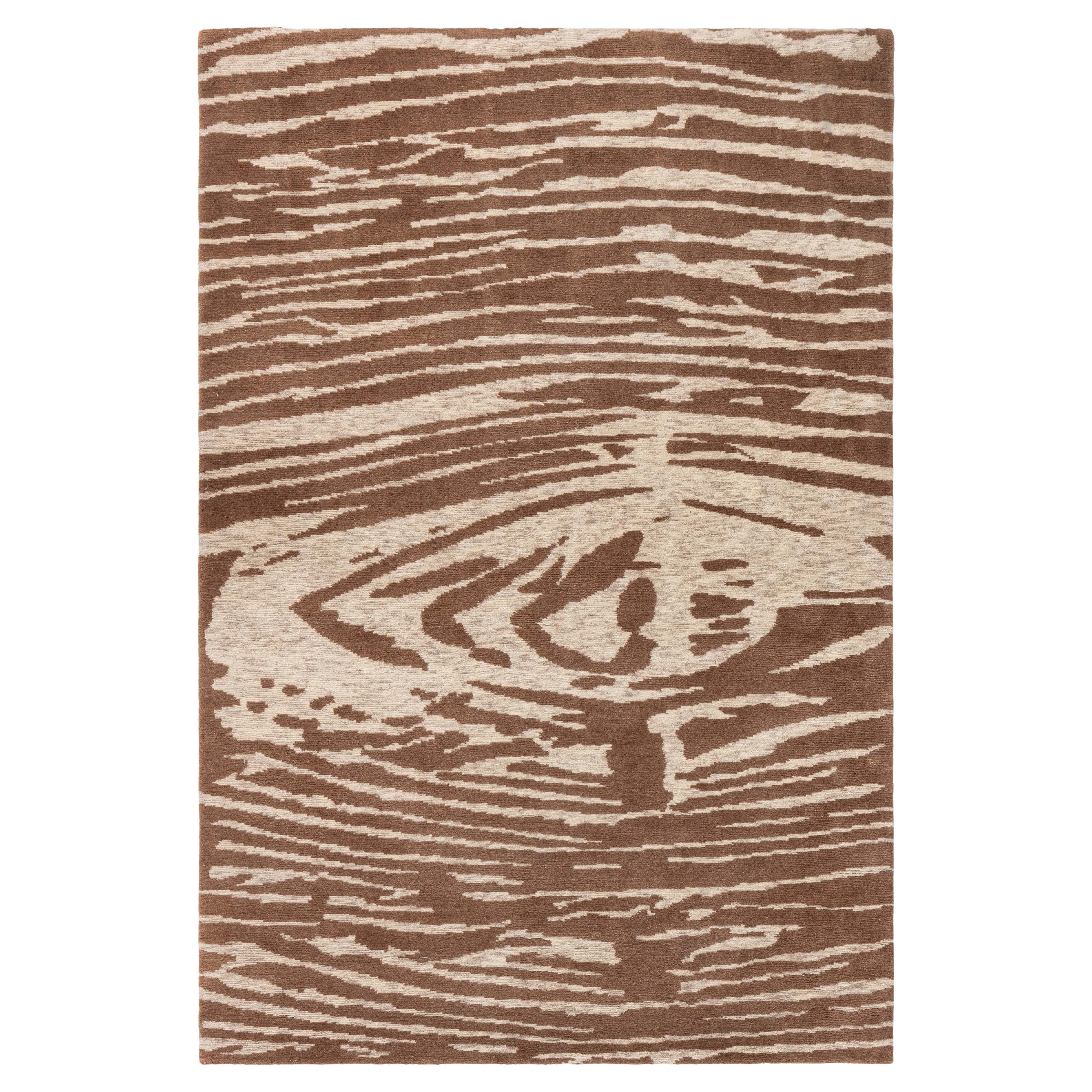 Abstract Modern “Whirl” Hand Knotted Wool Rug by Doris Leslie Blau