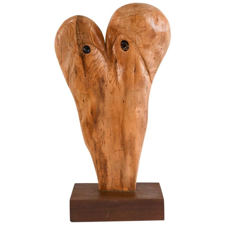 Abstract Modern Wood Sculpture For Sale