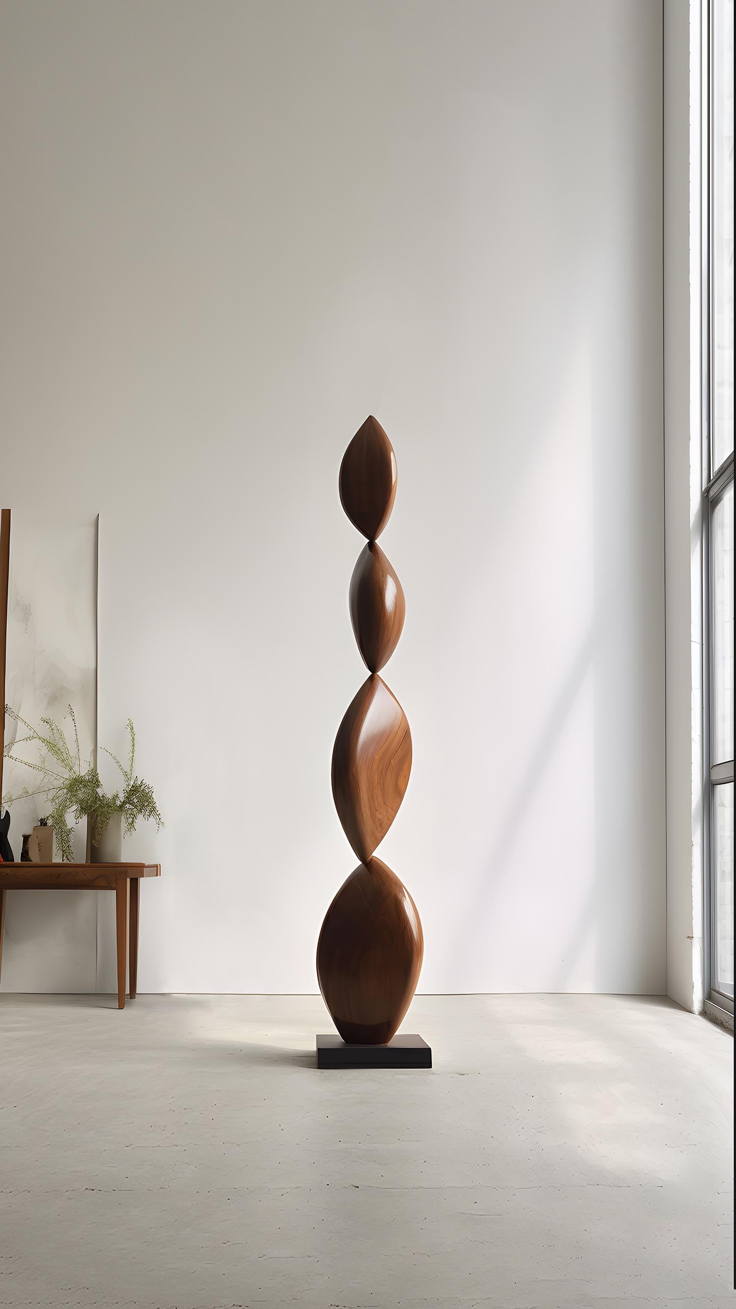 Mid-Century Modern Still Stand No10: Sculptural Wood Elegance, Tall Totem by NONO by Escalona For Sale