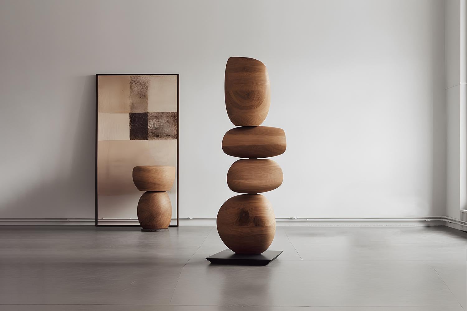 Mid-Century Modern Standing Serenity Wood Totem Still Stand No11 by NONO, A Joel Escalona Design For Sale