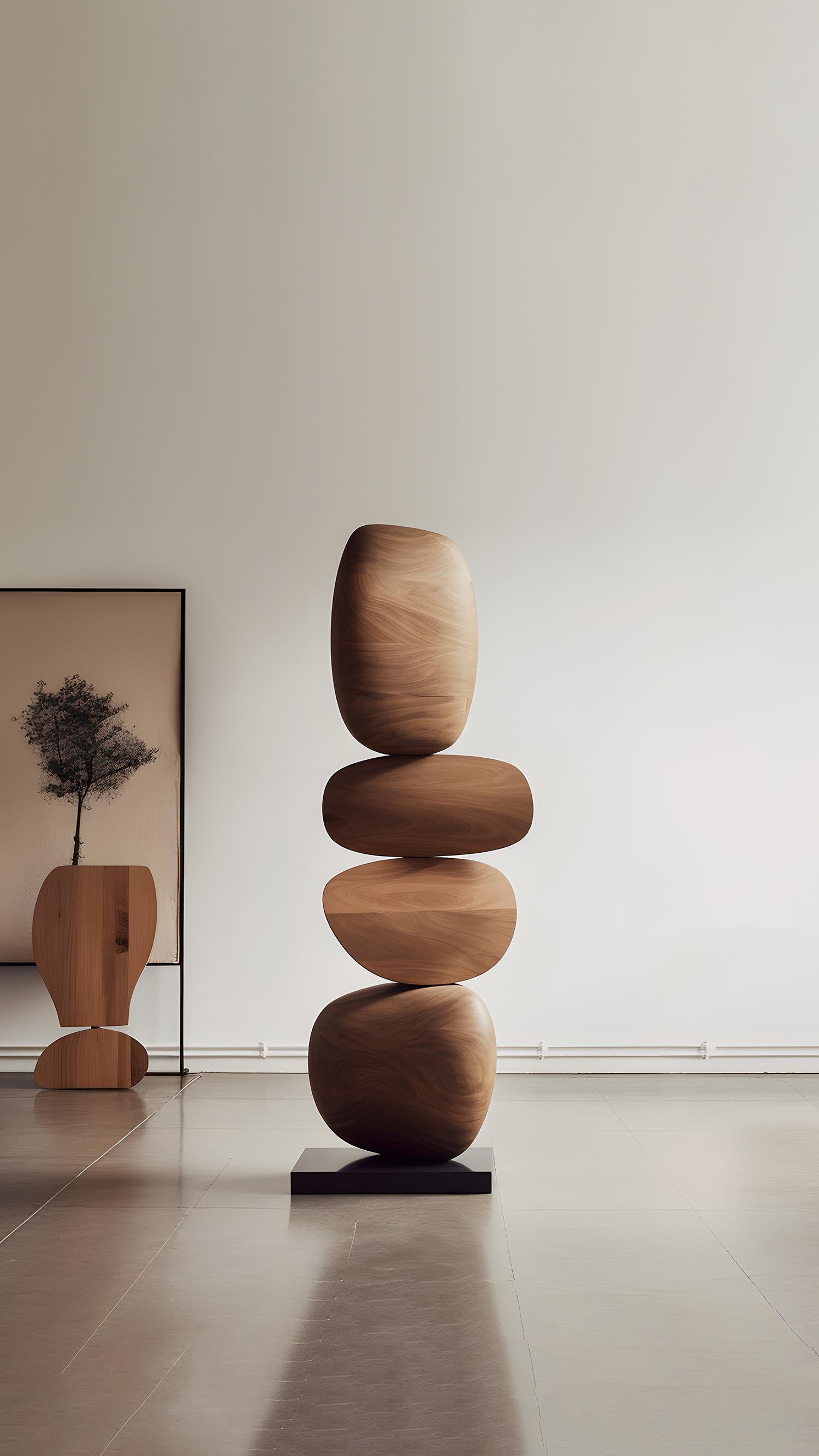 Contemporary Standing Serenity Wood Totem Still Stand No11 by NONO, A Joel Escalona Design For Sale