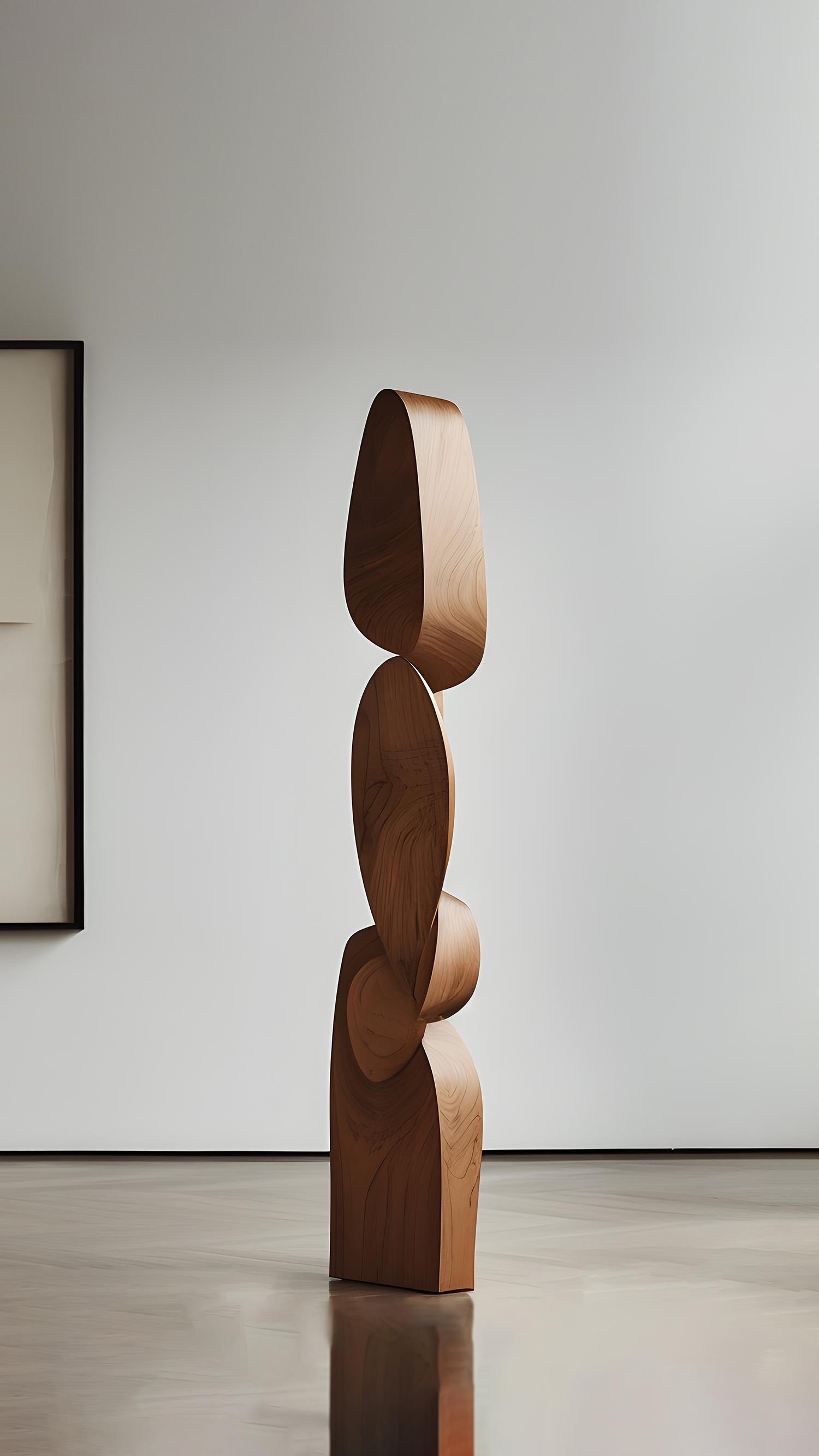 Hand-Crafted Tranquil Oak Standing Sculpture Still Stand No12: Artistry by Joel Escalona For Sale