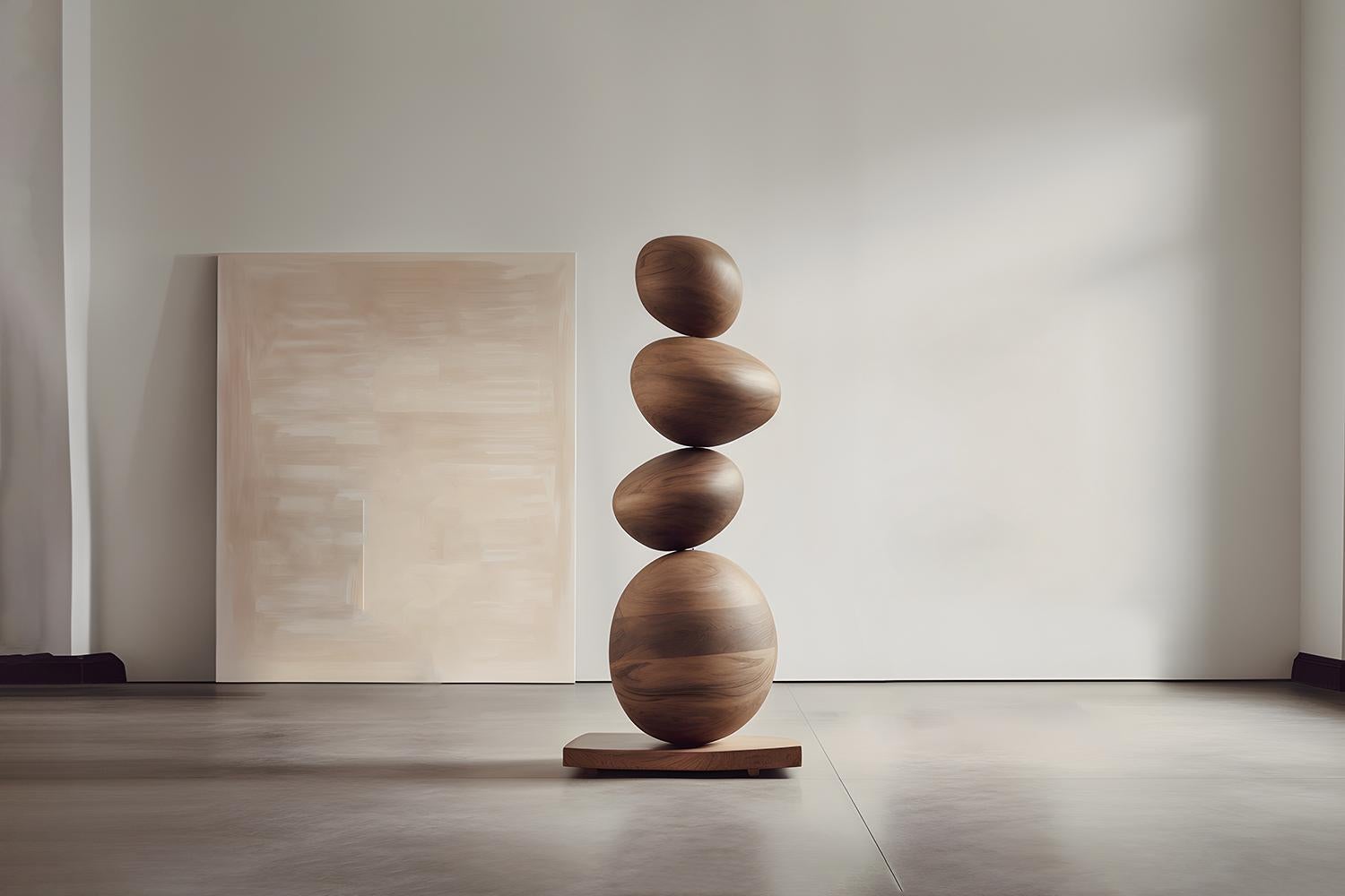 Mid-Century Modern Still Stand No13: Tall Wooden Totem Sculpture by NONO, Escalona Design For Sale