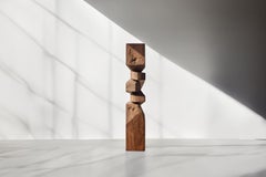 Still Stand No32: Graceful Walnut Standing Sculpture, Escalona Crafted