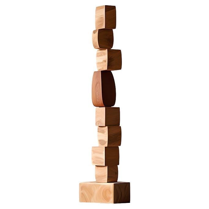 Carved Wooden Elegance Still Stand No44: Abstract Totem by Joel Escalona