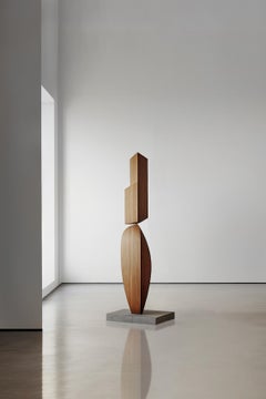 Sculpture biomorphique en bois sculpté, support continu n°5 de Joel Escalona