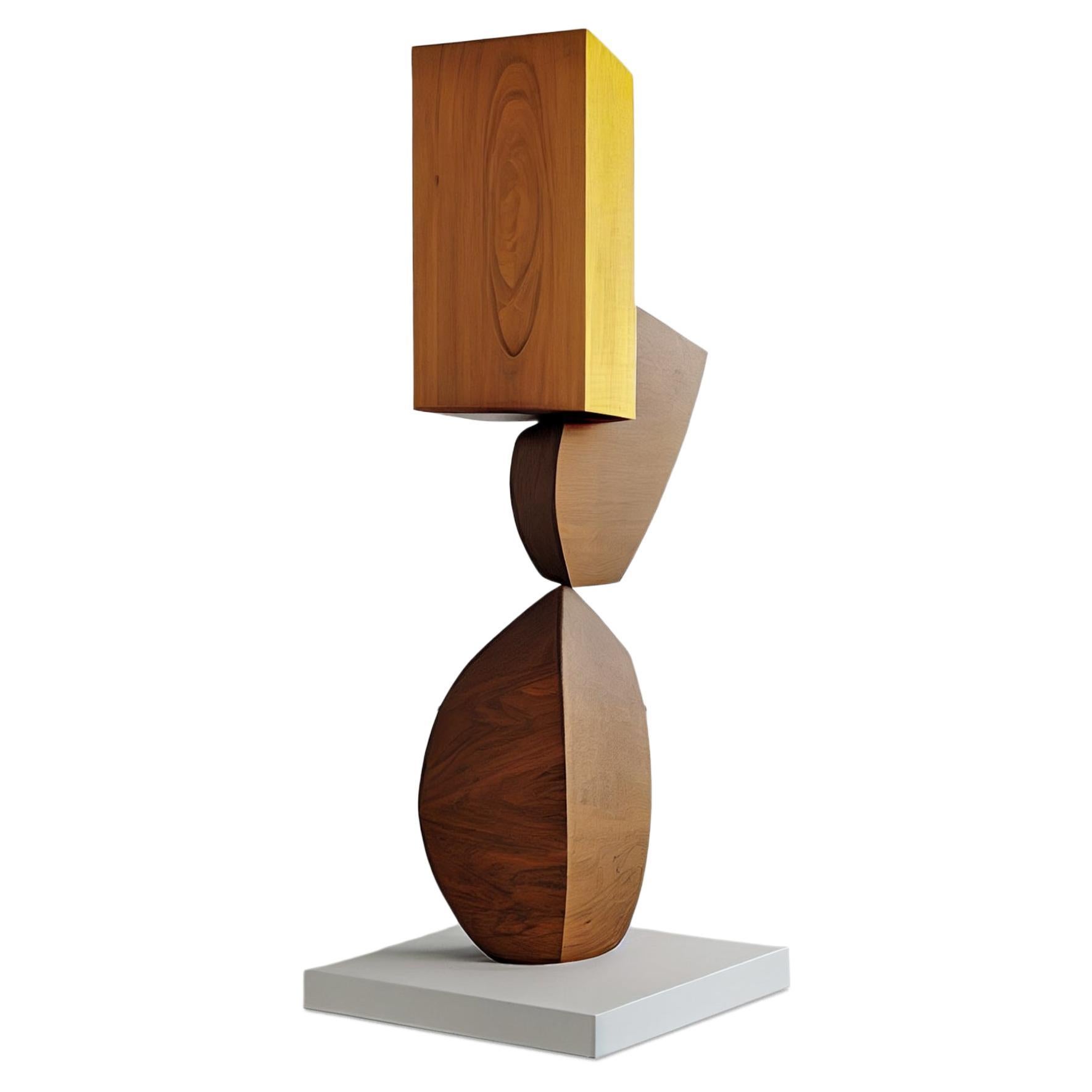 Sculpture biomorphique en bois sculpté, support continu n°6 de Joel Escalona