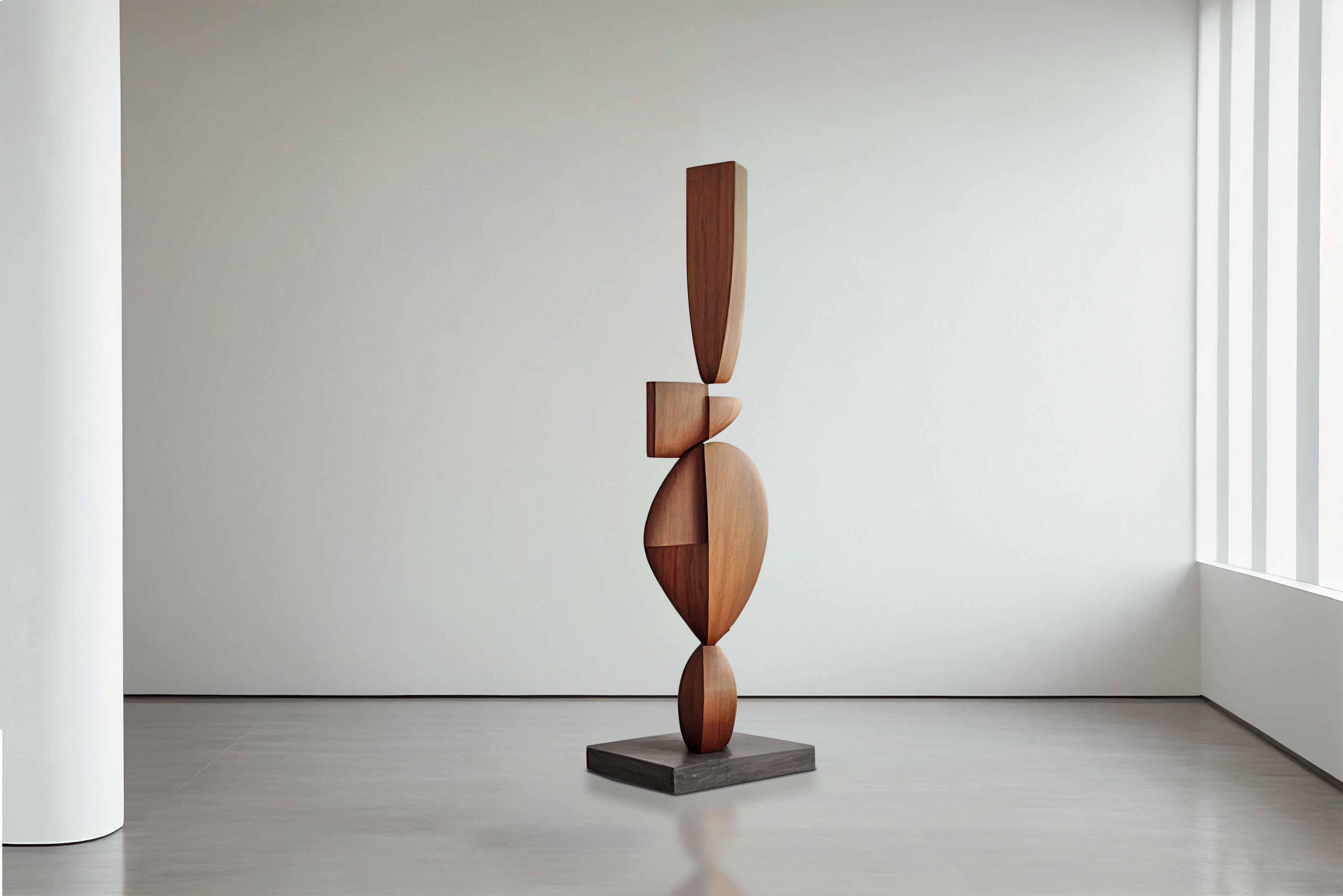 Abstrakte moderne Holzskulptur, Still Stand No8 von Joel Escalona (Mexikanisch) im Angebot