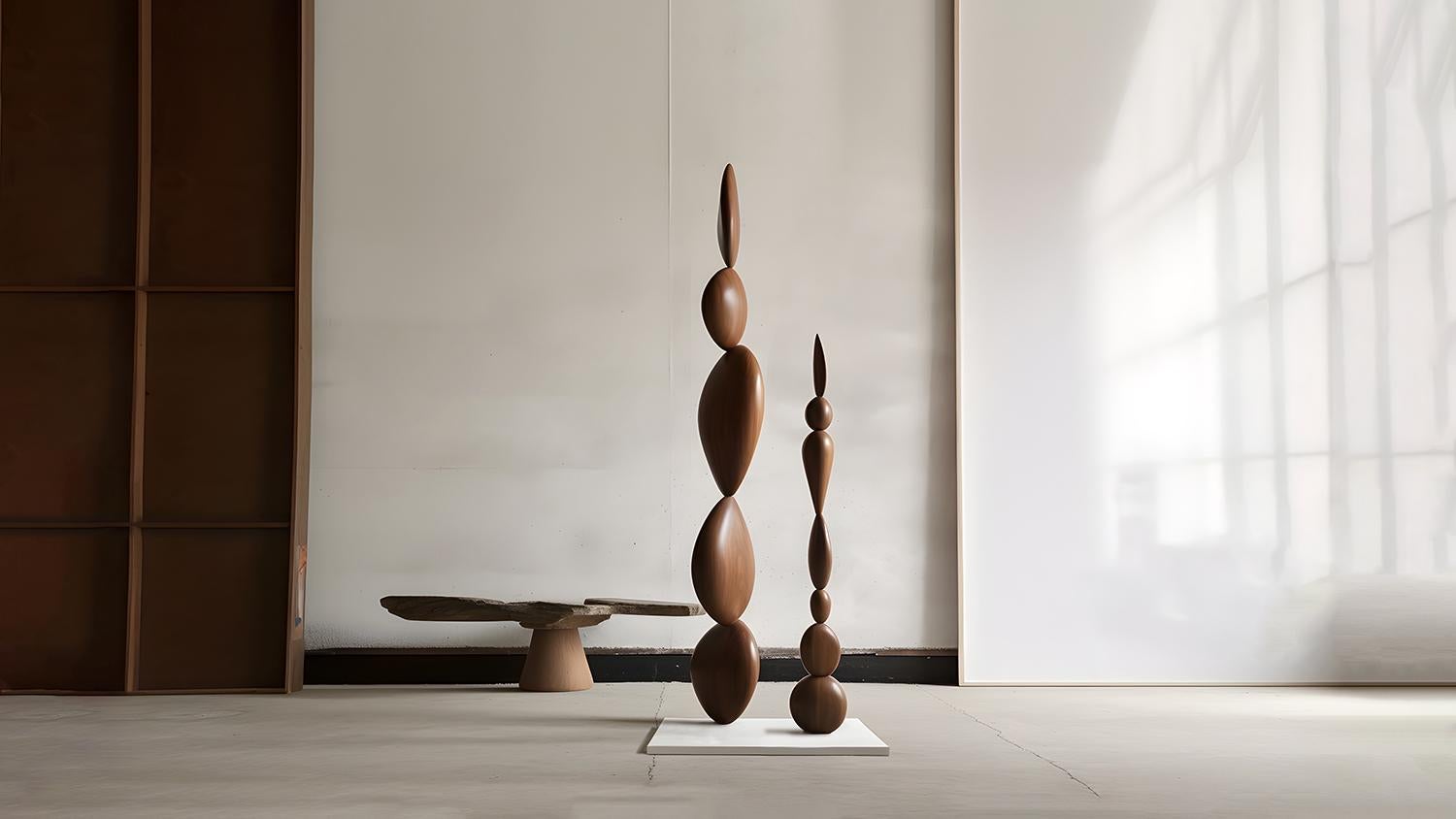 Mid-Century Modern Wood Standing Totem Still Stand No9 by NONO, A Joel Escalona Design For Sale