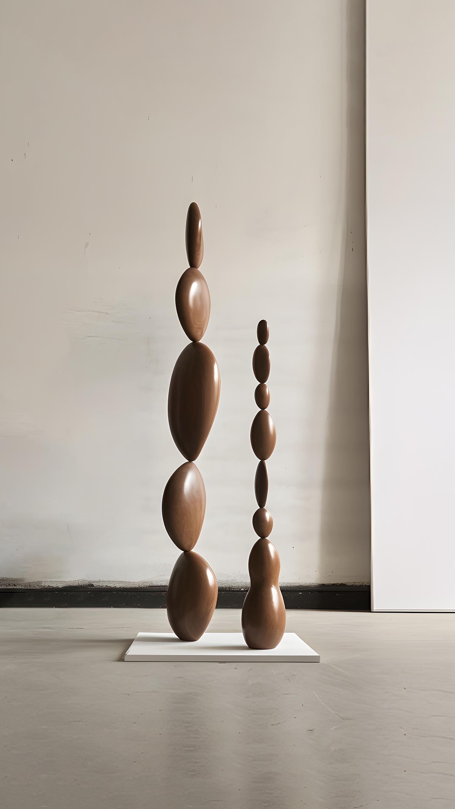 Hand-Crafted Wood Standing Totem Still Stand No9 by NONO, A Joel Escalona Design For Sale