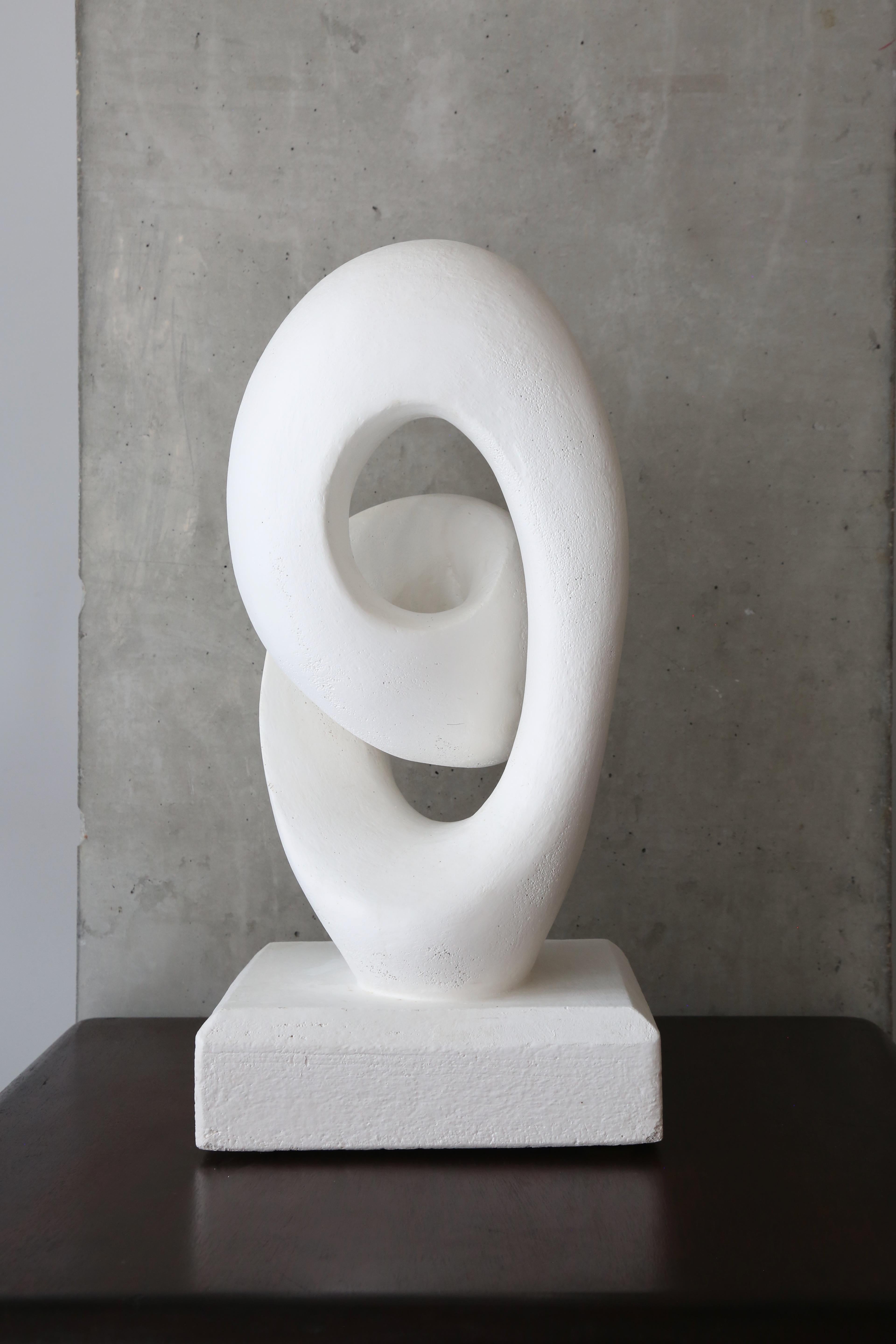 Minimalist Abstract Modernist Biomorphic Plaster Sculpture. For Sale