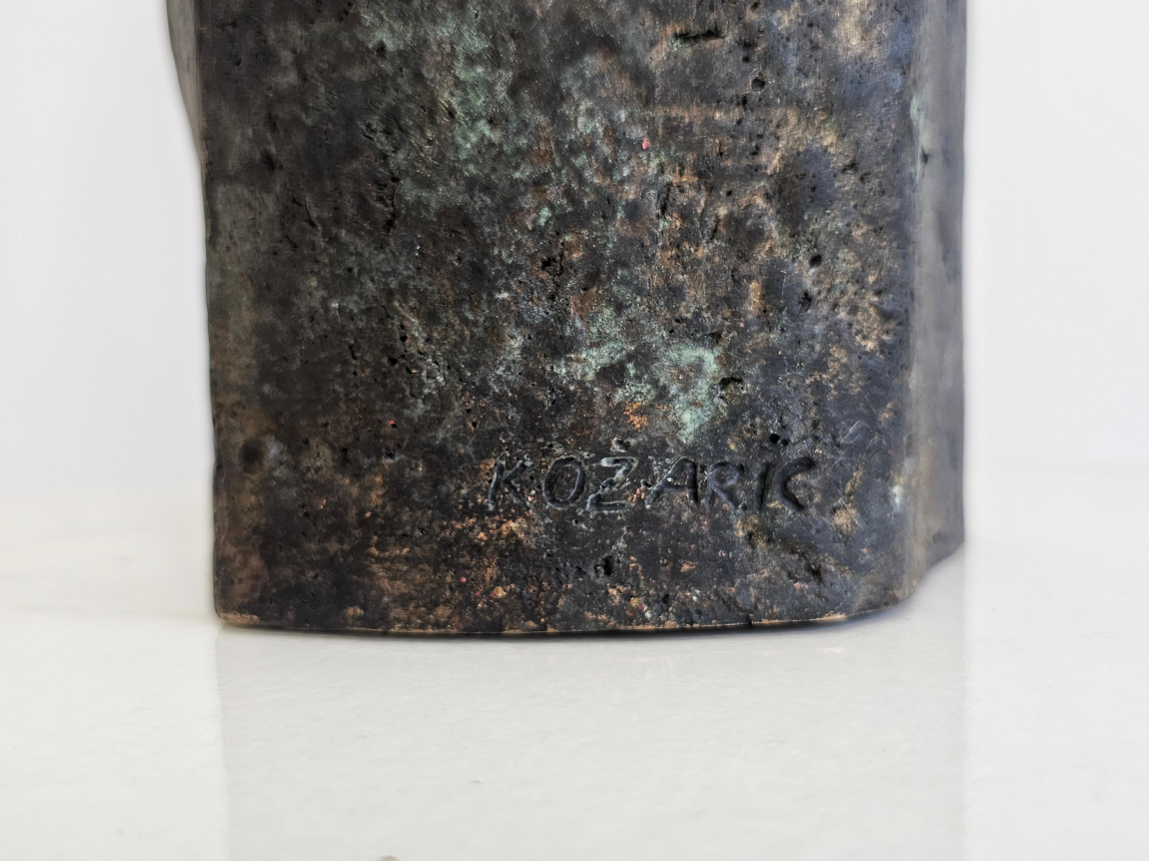 Abstract Modernist Bronze Sculpture by Ivan Kozaric, Yugoslavia 1960s For Sale 2