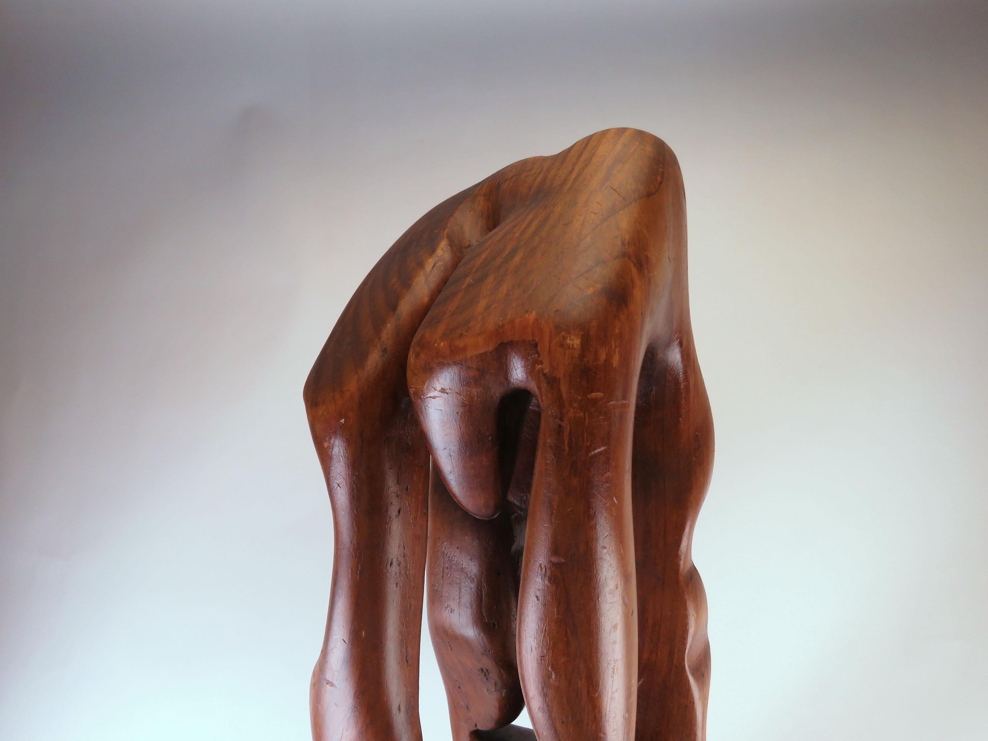 Abstract Modernist Carved Wood Sculpture, circa 1960s 1