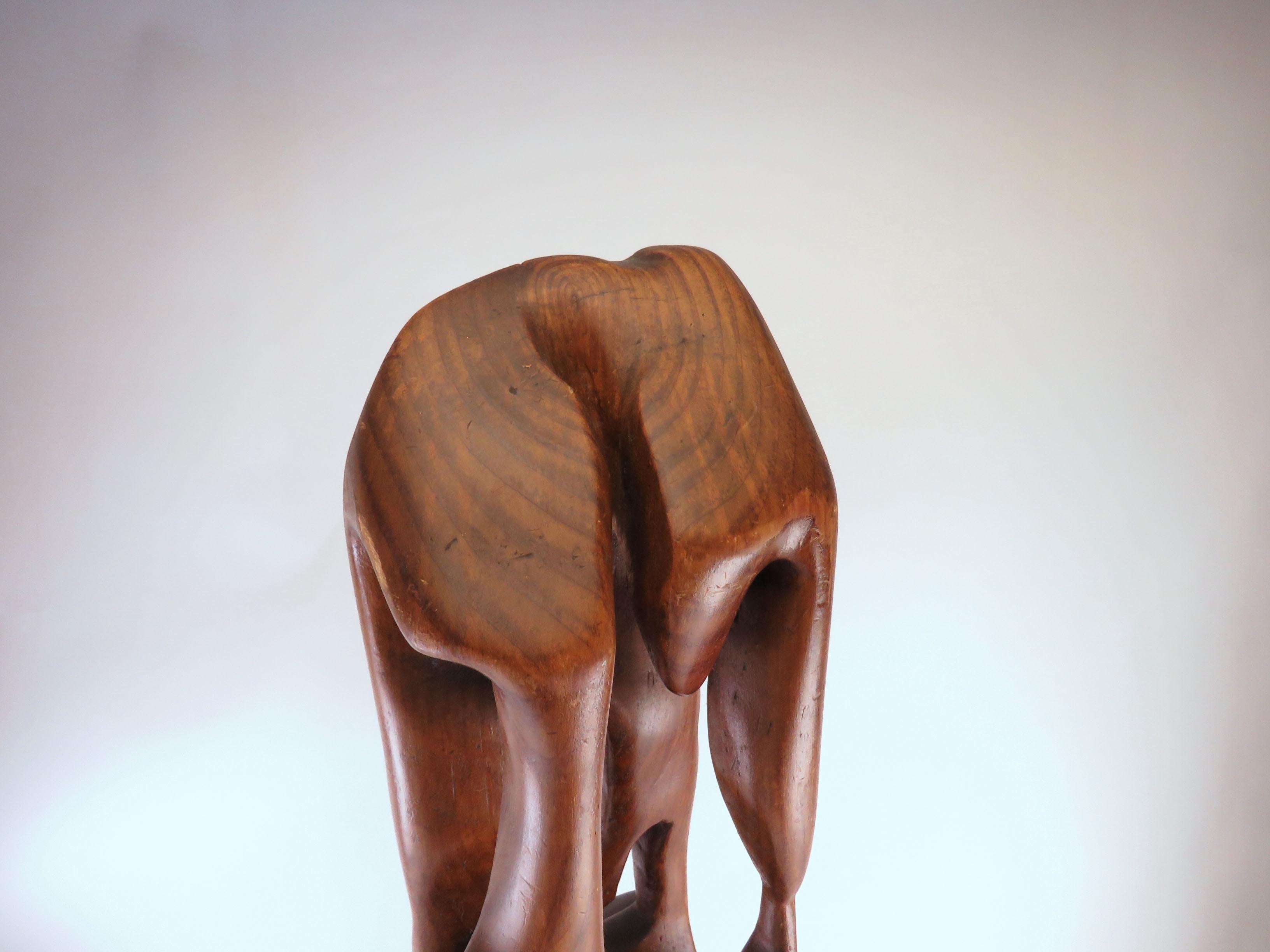 Abstract Modernist Carved Wood Sculpture, circa 1960s 2