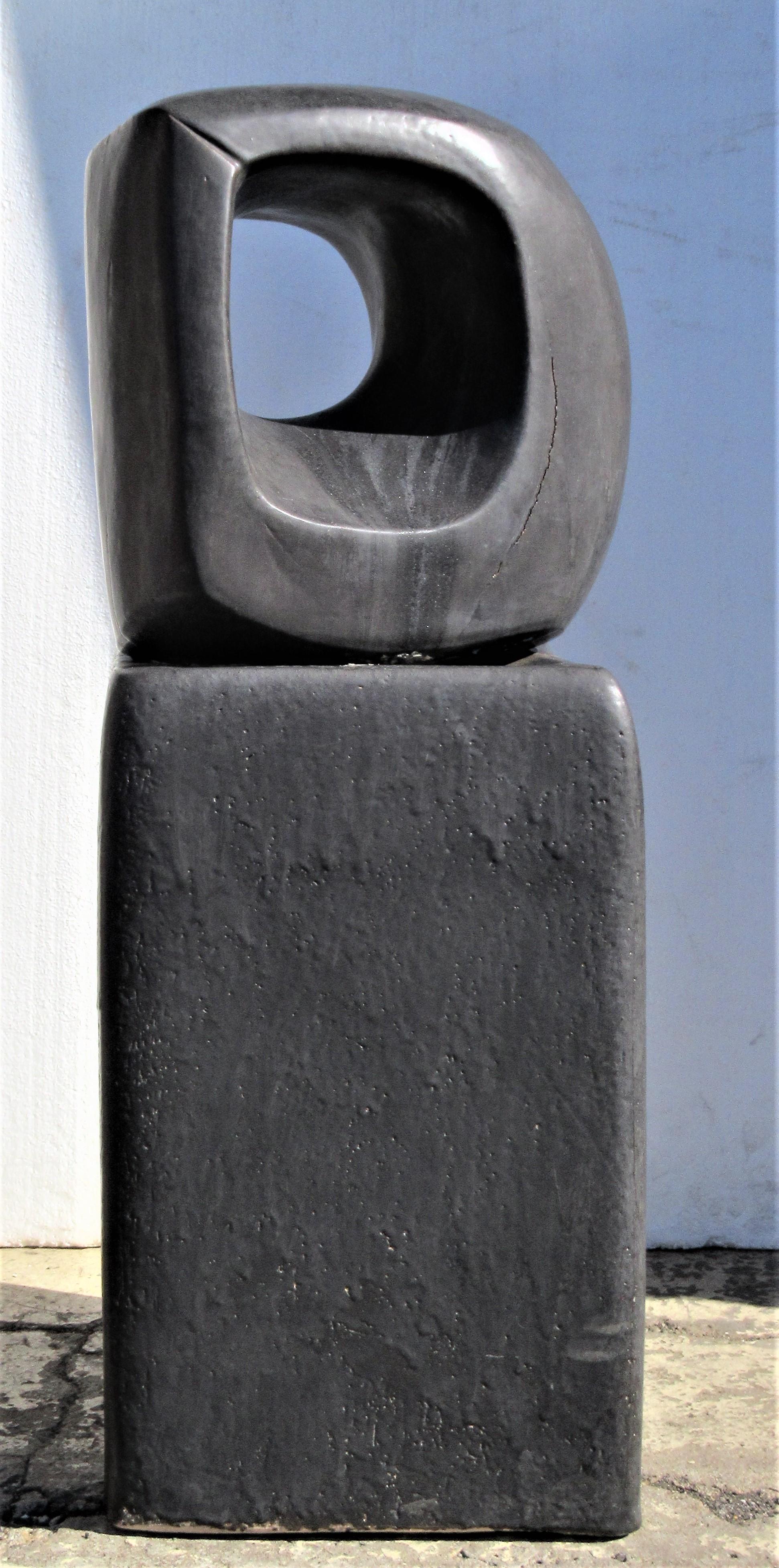 Organic Modern Abstract Modern Ceramic Sculpture in the Style of Barbara Hepworth