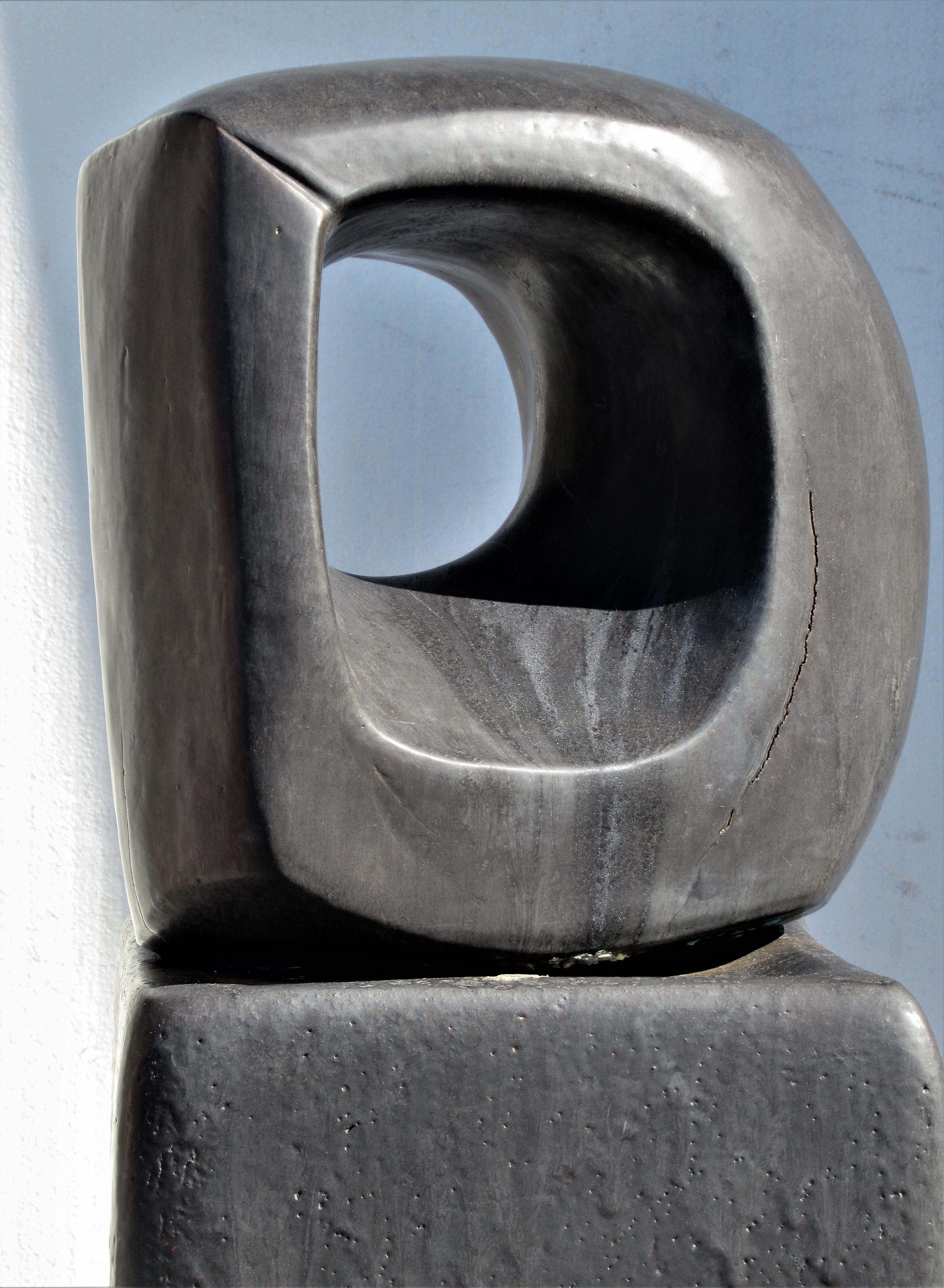 Abstract Modern Ceramic Sculpture in the Style of Barbara Hepworth 1