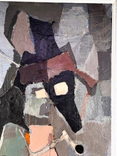 Abstract Modernist Collage Painting by Woodstock ArtistStefan Lökós, Circa 1960s