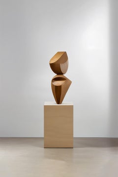 Escultura modernista abstracta de madera de forma libre al estilo de Jean Arp