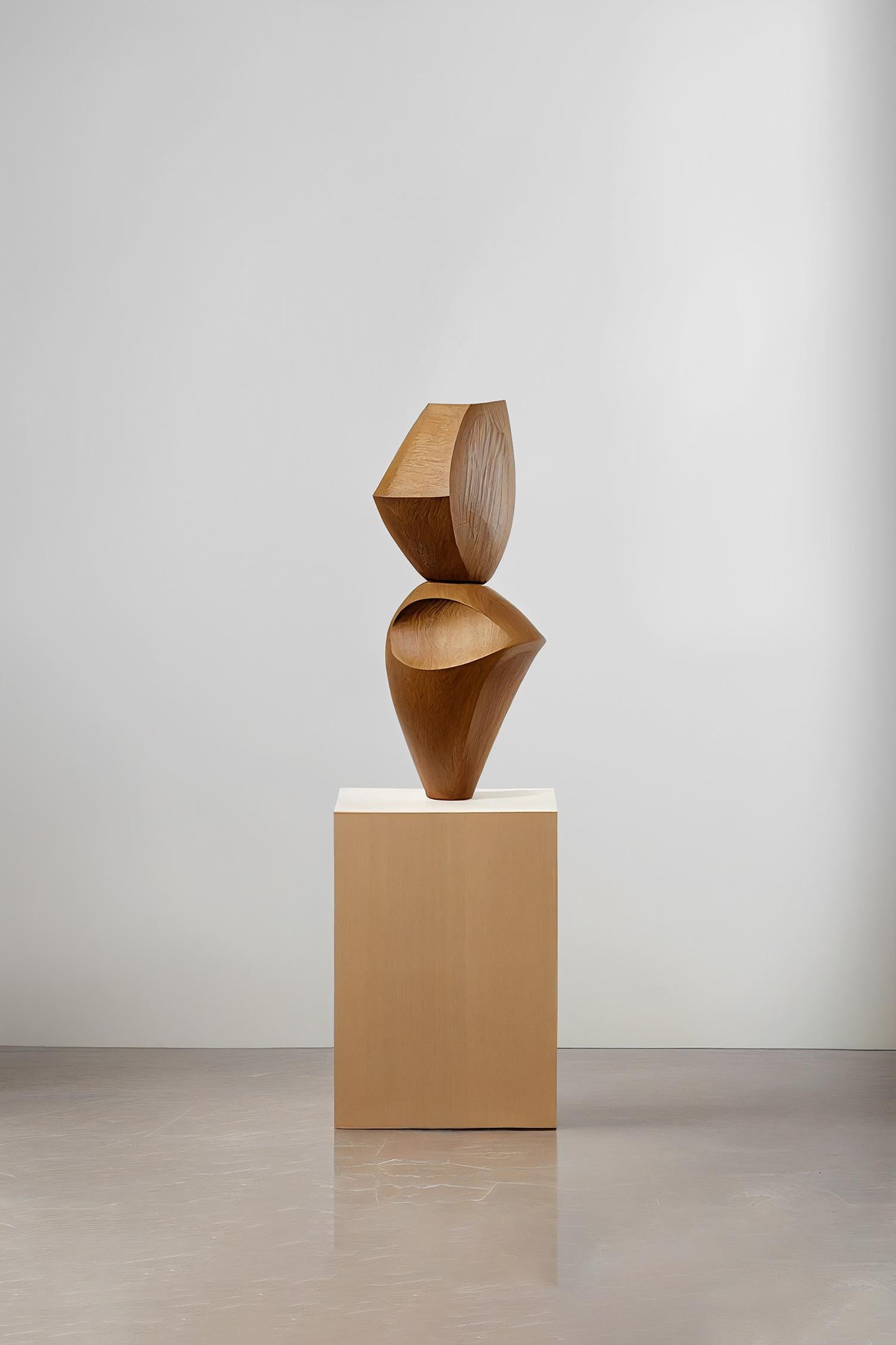 Mexican Abstract Modernist Free Form Wooden Sculpture in the Style of Jean Arp For Sale