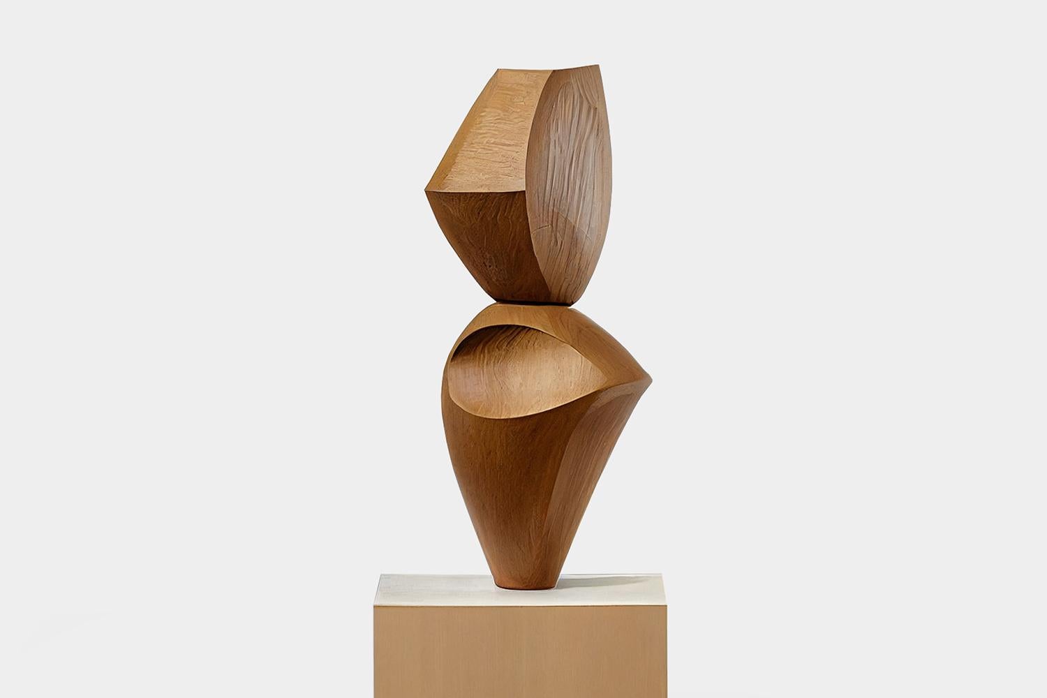 Hand-Crafted Abstract Modernist Free Form Wooden Sculpture in the Style of Jean Arp For Sale