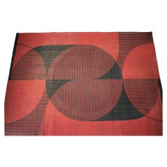 Vintage Abstract Modernist Geometric Design Carpet / Rug, 1970s