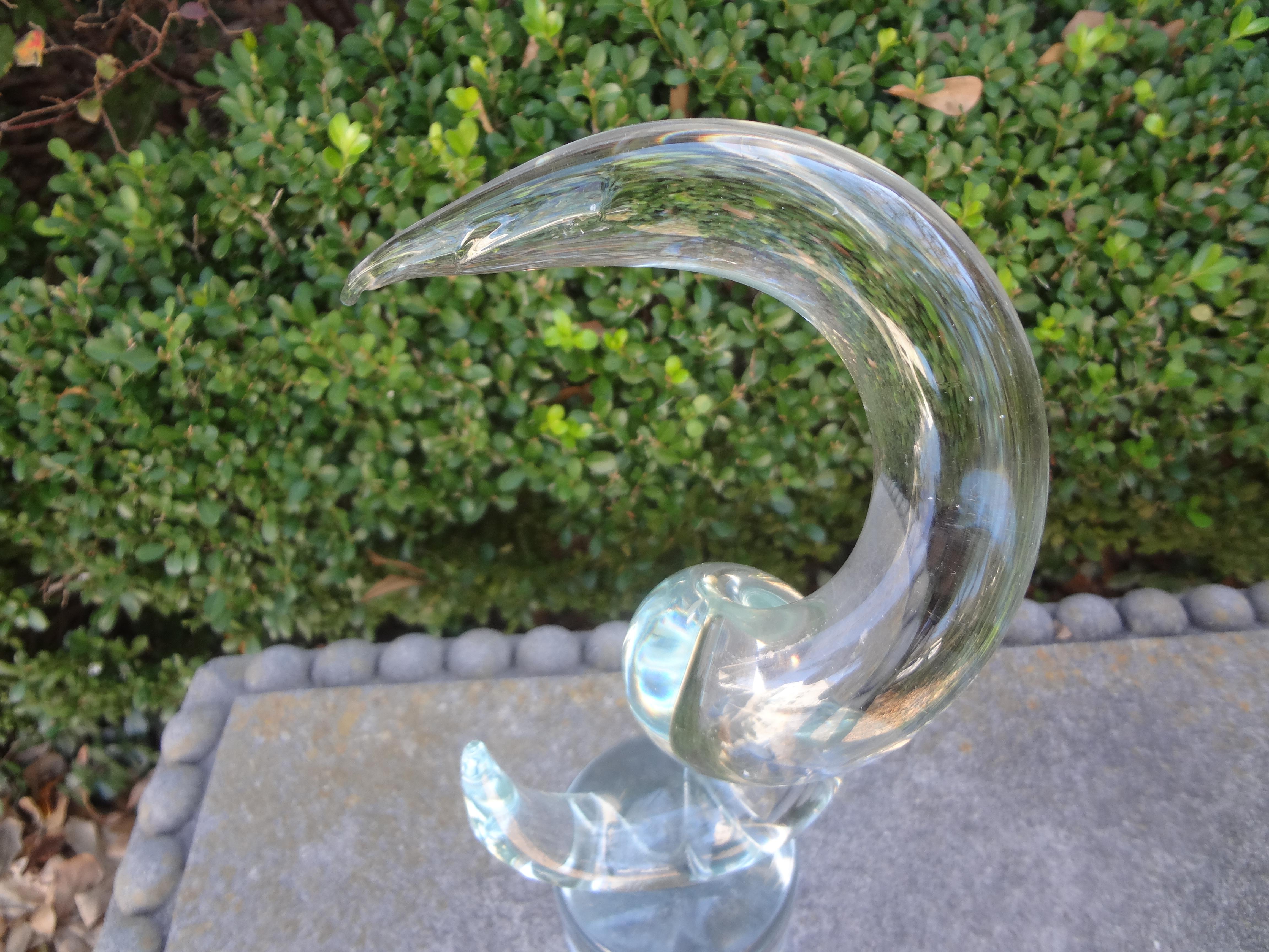 Abstract Modernist Glass Sculpture Signed D'este Bruno For Sale 1