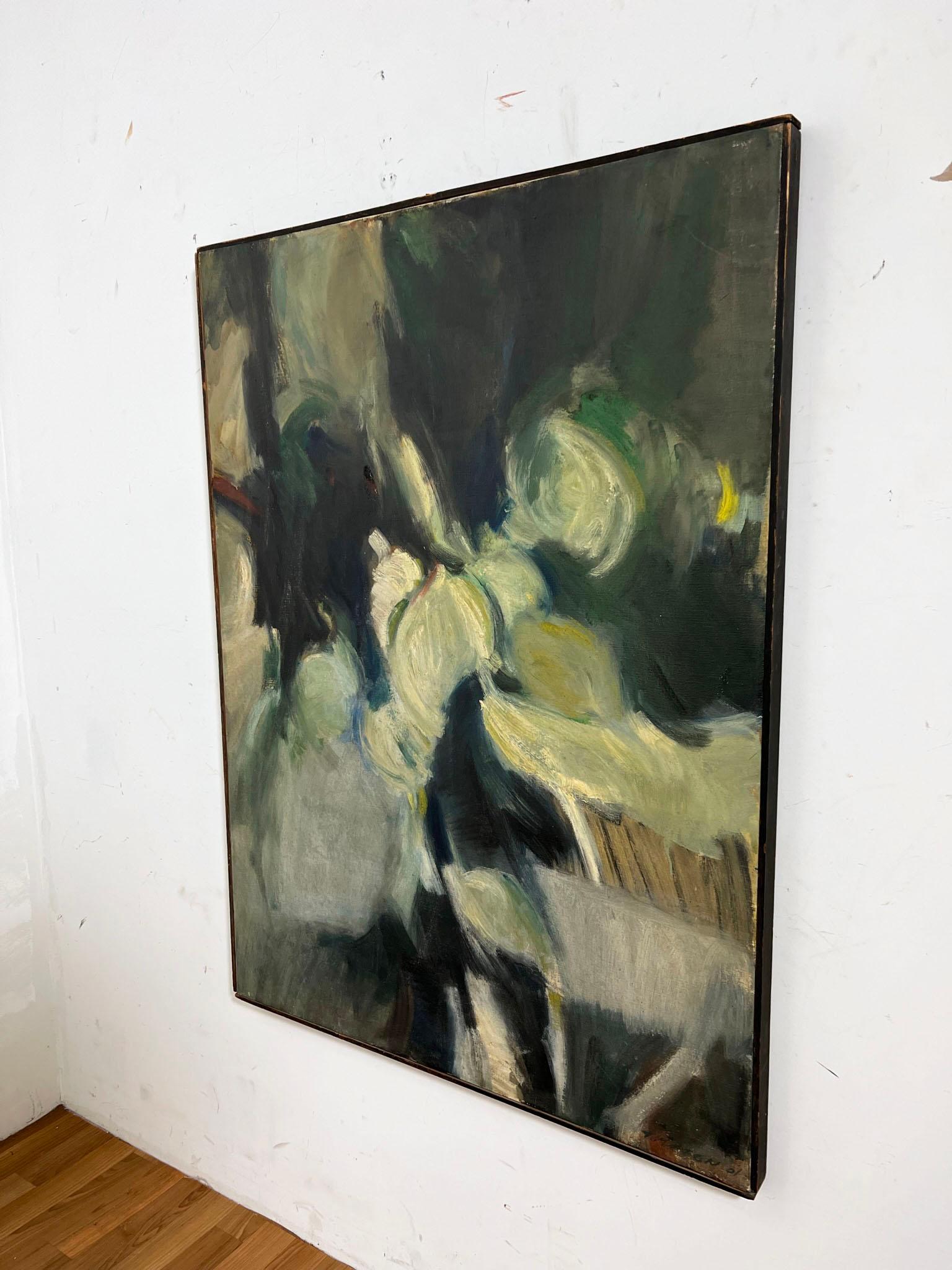Abstract Modernist Oil Signed McLaren. D. 1961 For Sale 1