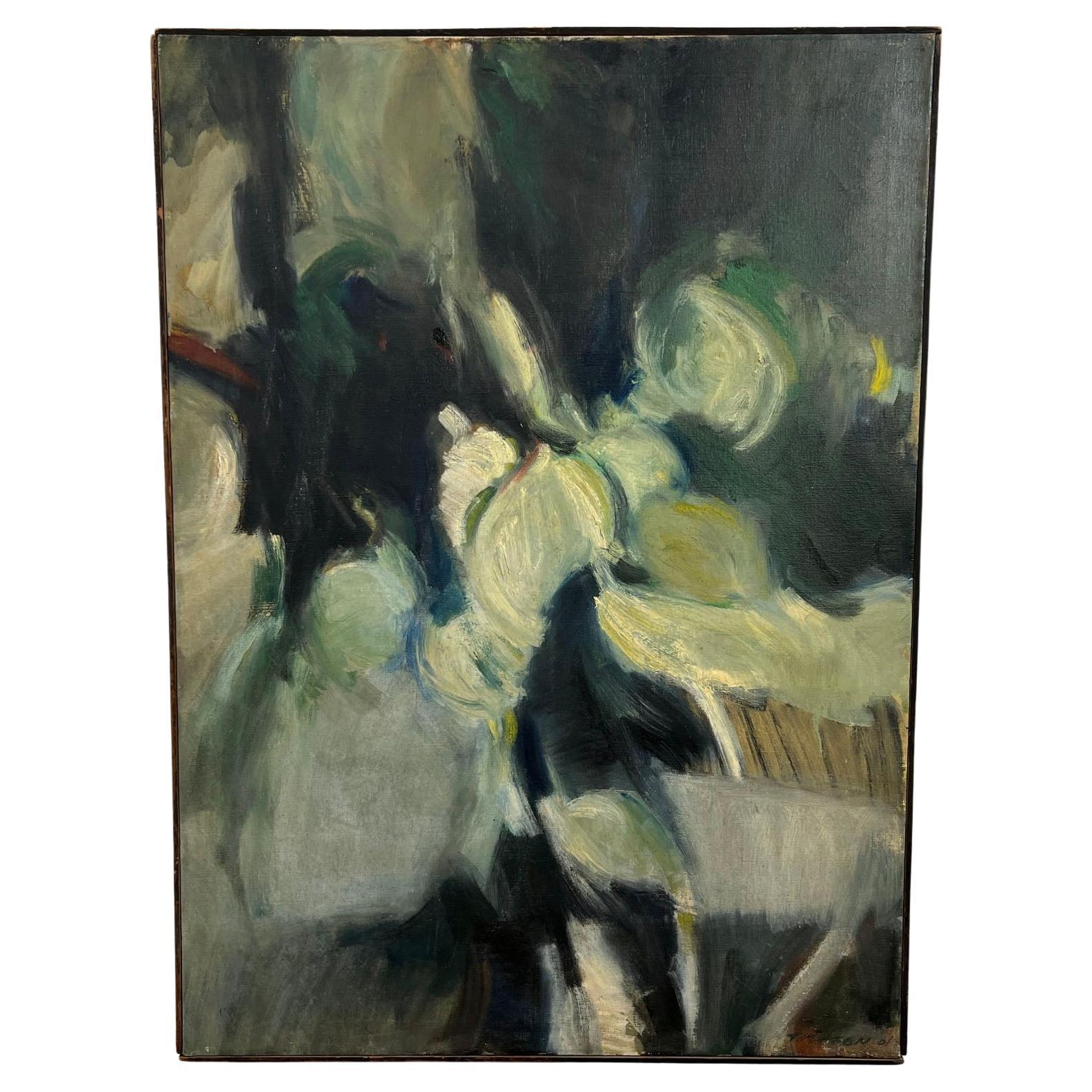 Abstract Modernist Oil Signed McLaren. D. 1961 For Sale