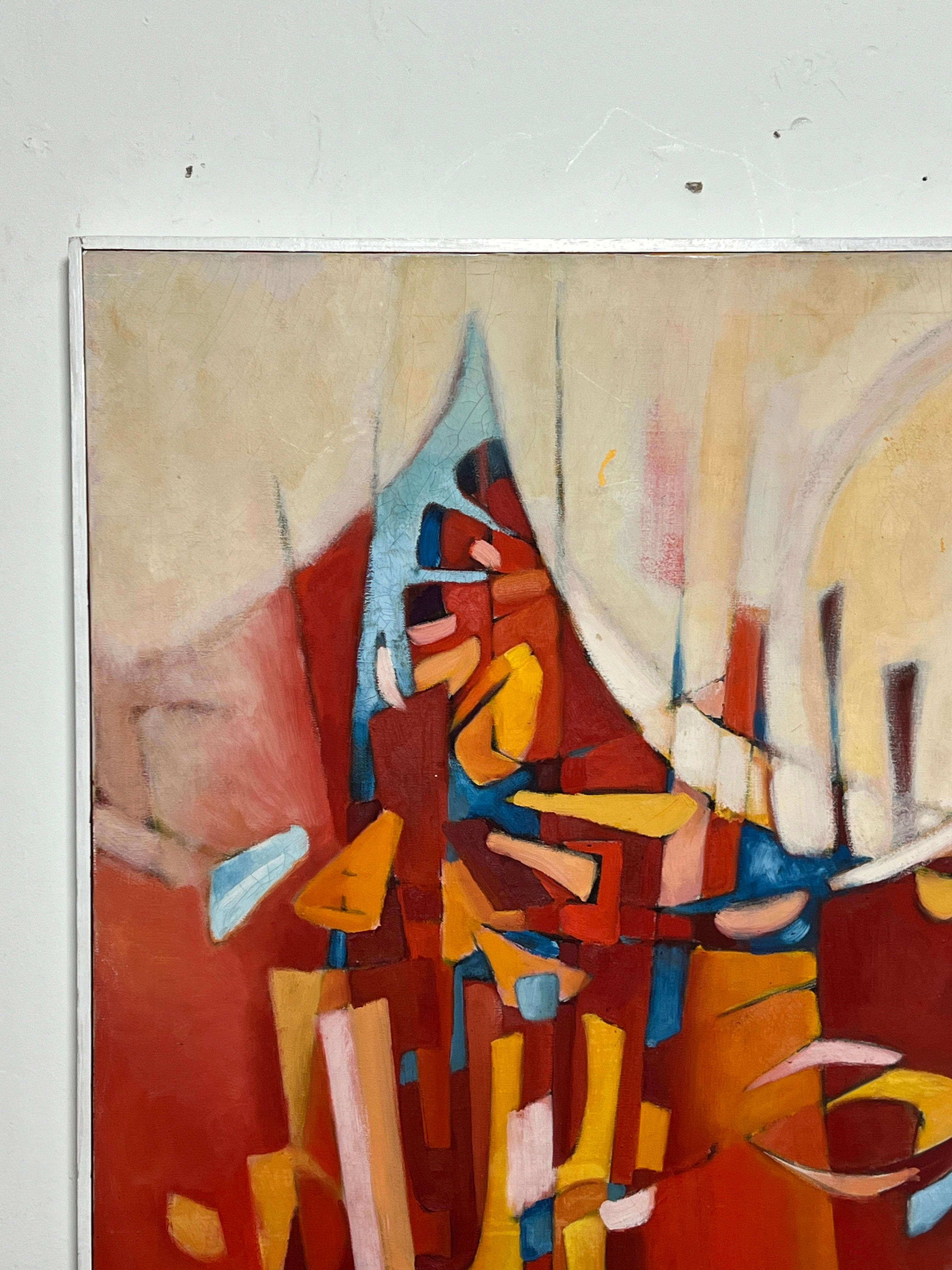 American Abstract Modernist Painting by Eugene Vike, Circa 1970s For Sale