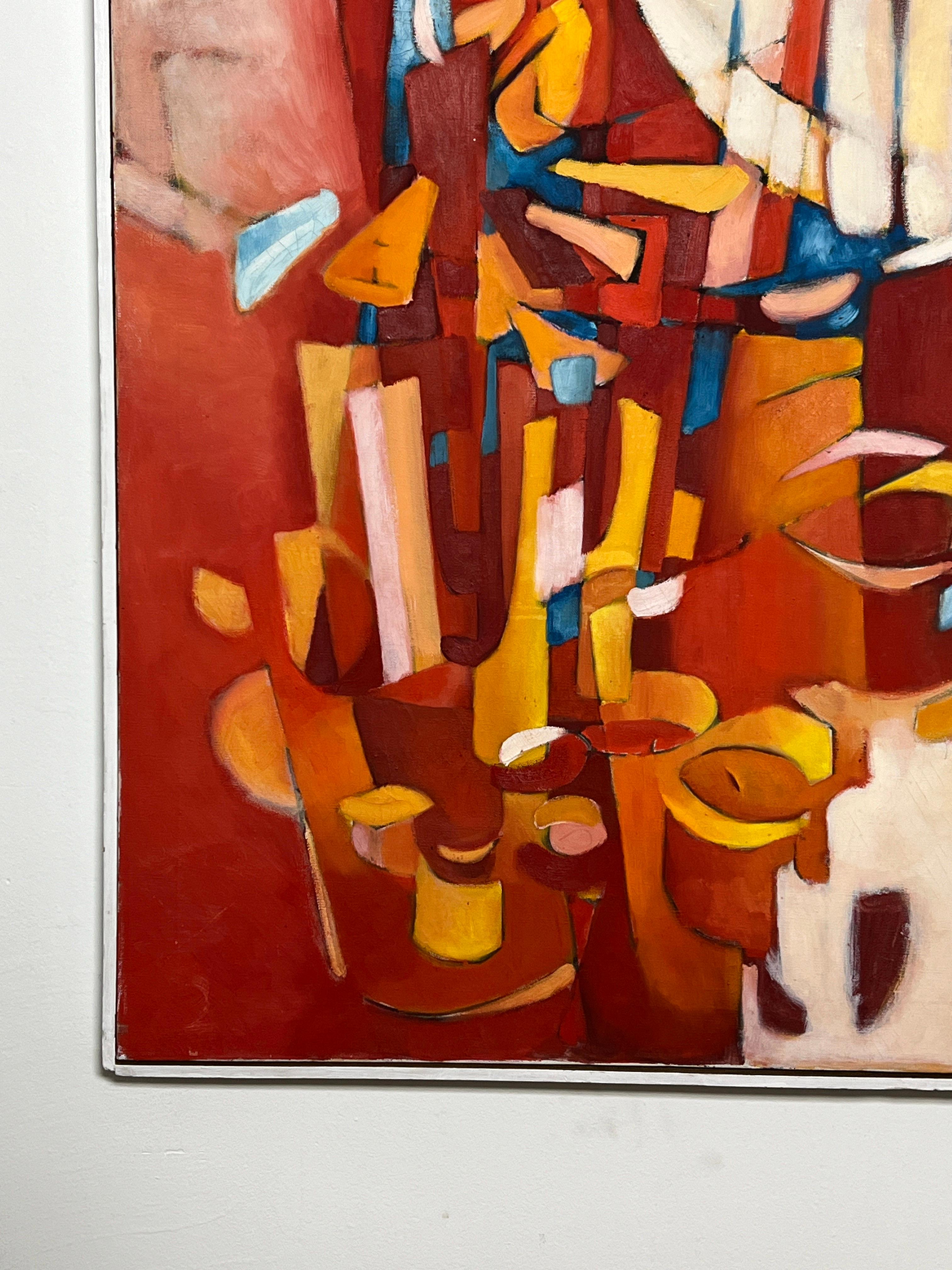 Abstract Modernist Painting by Eugene Vike, Circa 1970s For Sale 2