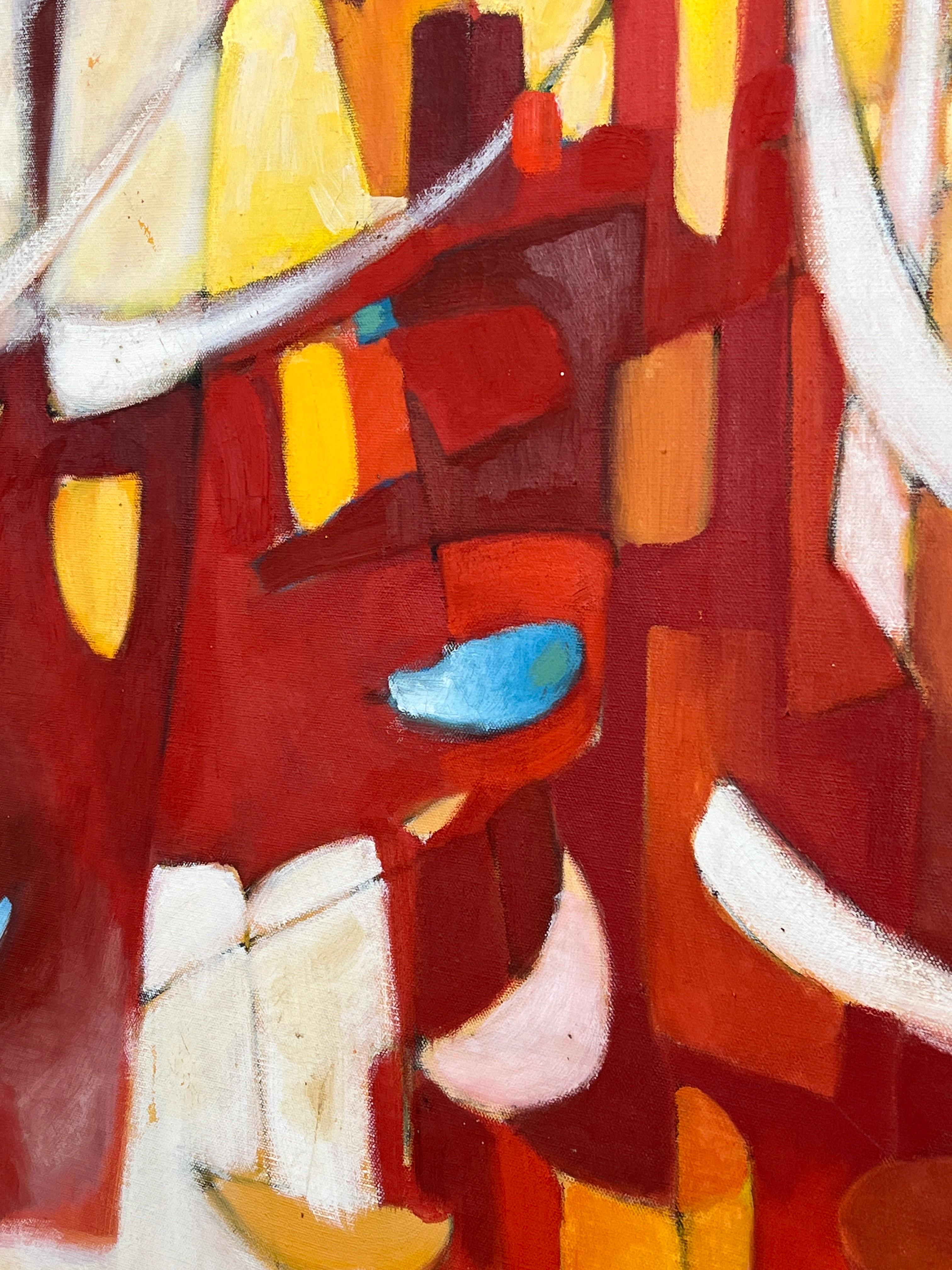 Peinture moderniste abstraite d'Eugène Vike, vers 1970 en vente 3