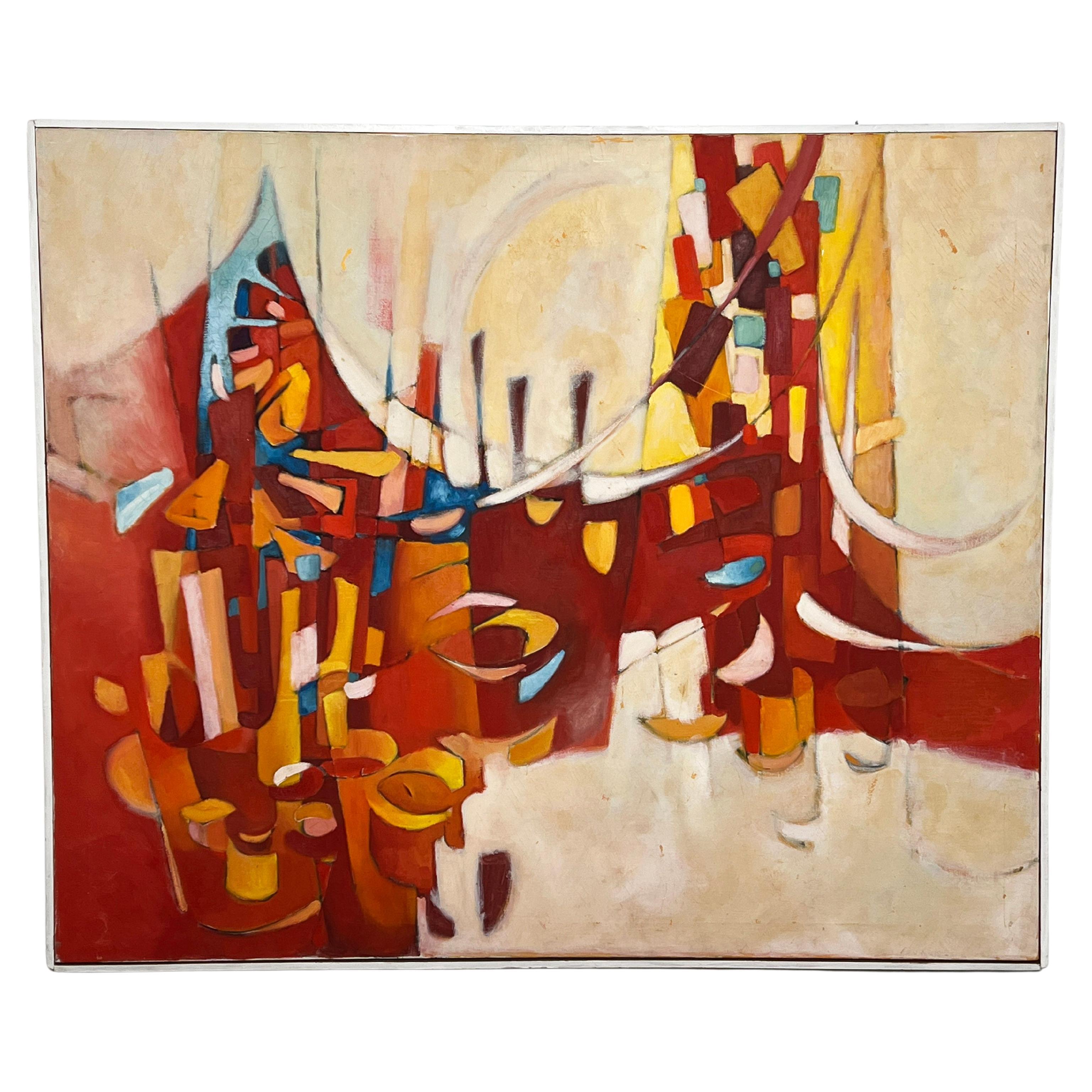 Abstract Modernist Painting by Eugene Vike, Circa 1970s For Sale