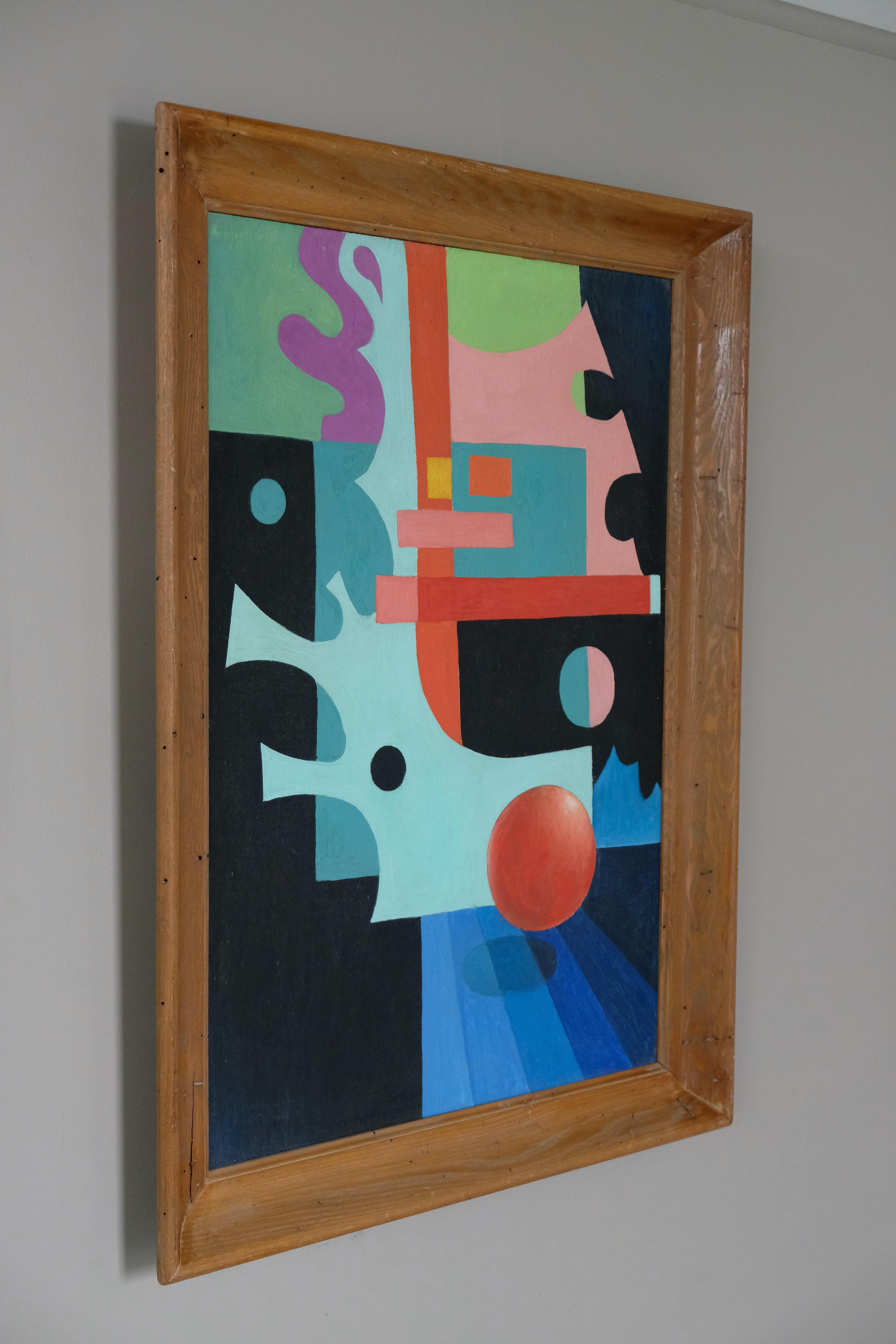 Pintura modernista abstracta de Gerald Rowles Moderno de mediados de siglo en venta