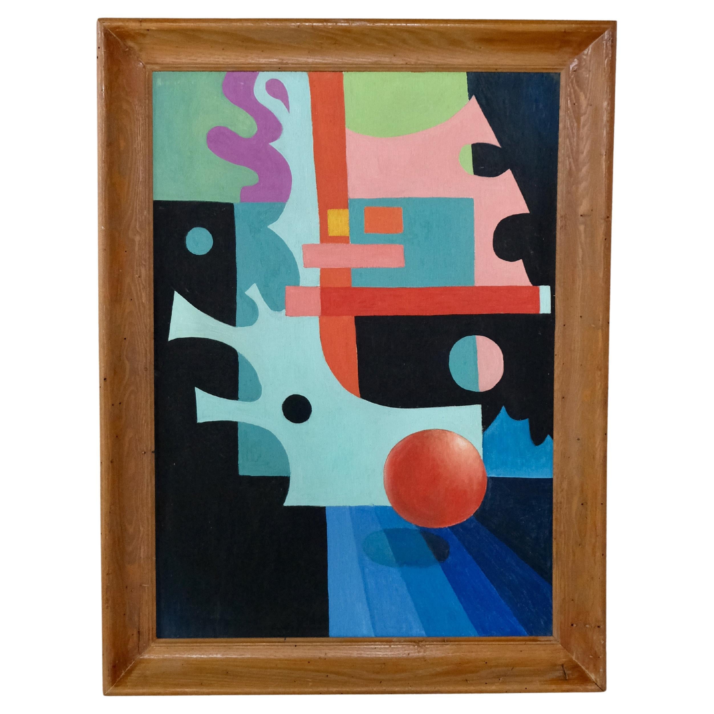 Abstract Modernist Painting by Gerald Rowles For Sale