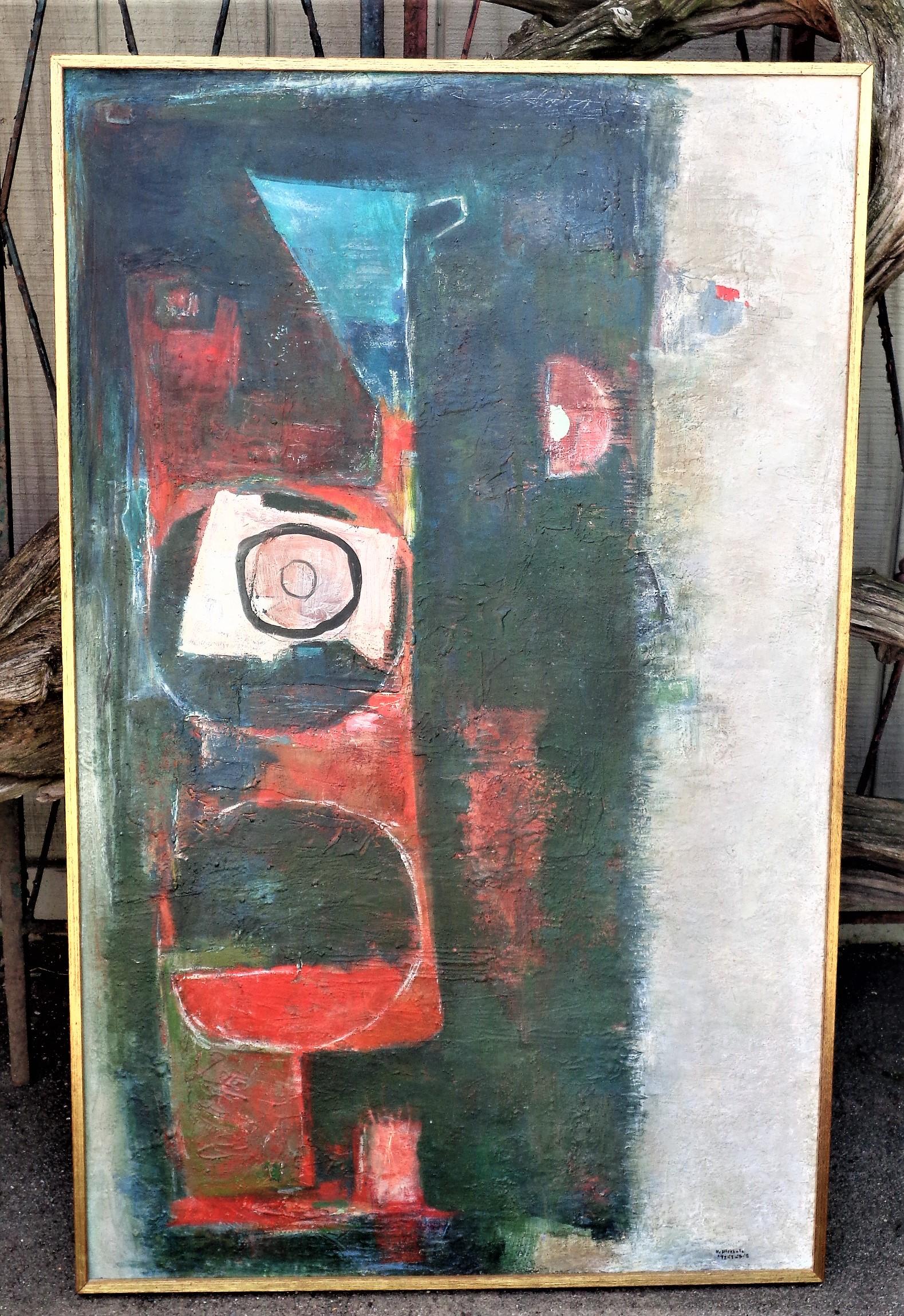 Abstract Modernist Painting by Hilda Altschule, 1972 11
