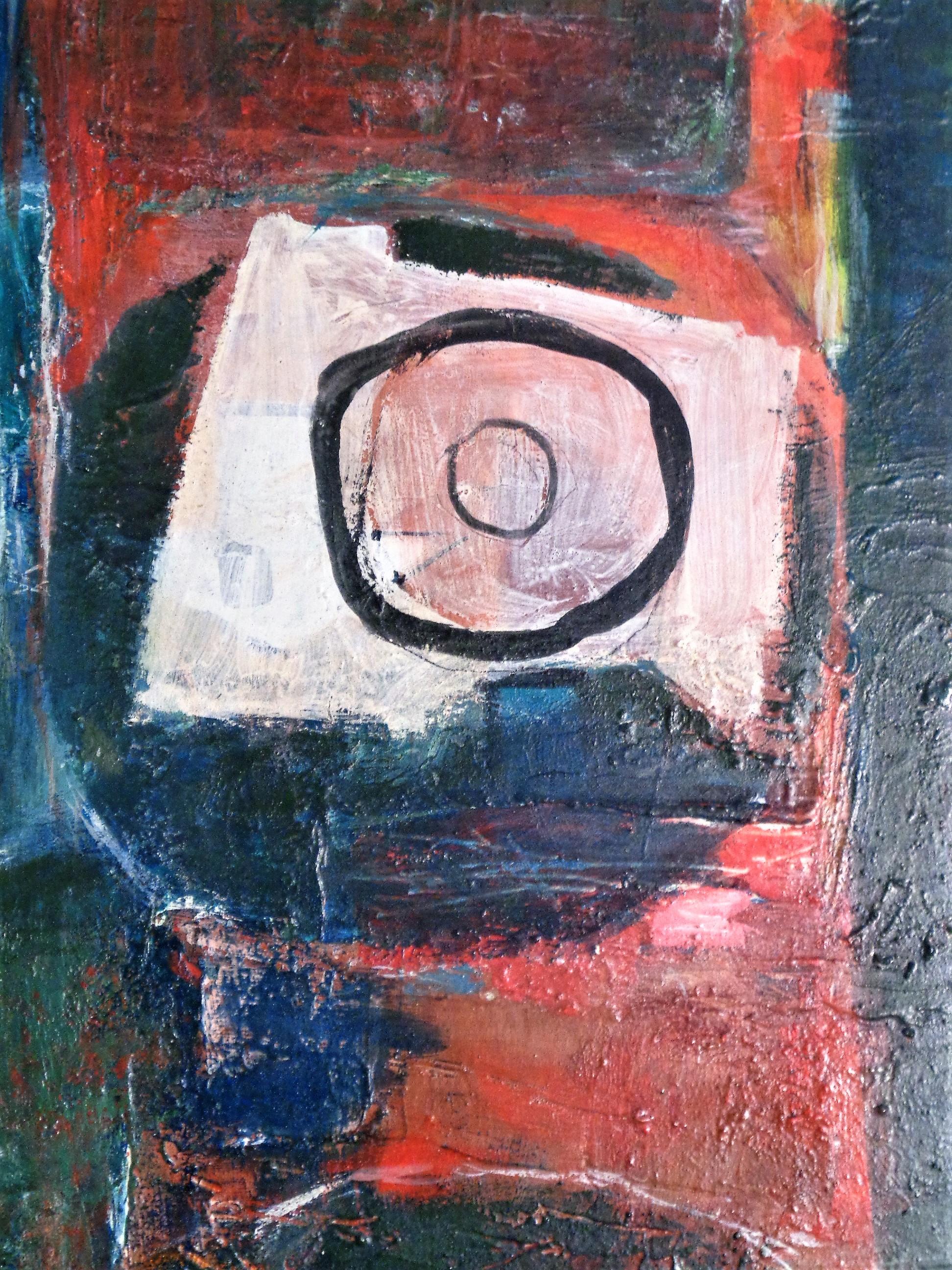 Mid-Century Modern Abstract Modernist Painting by Hilda Altschule, 1972