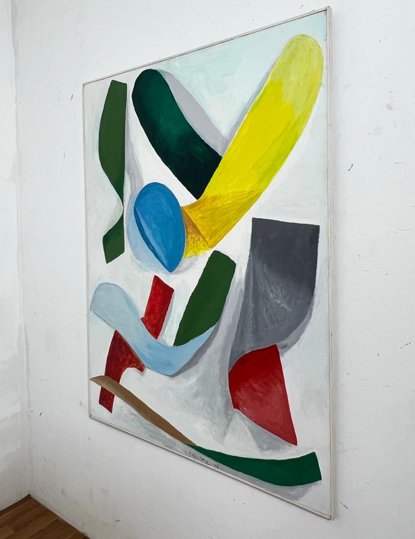 Abstraktes Gemälde der abstrakten Moderne von Irving Schultz D. 1973 im Angebot 3