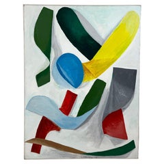 Peinture moderniste abstraite d'Irving Schultz D. 1973