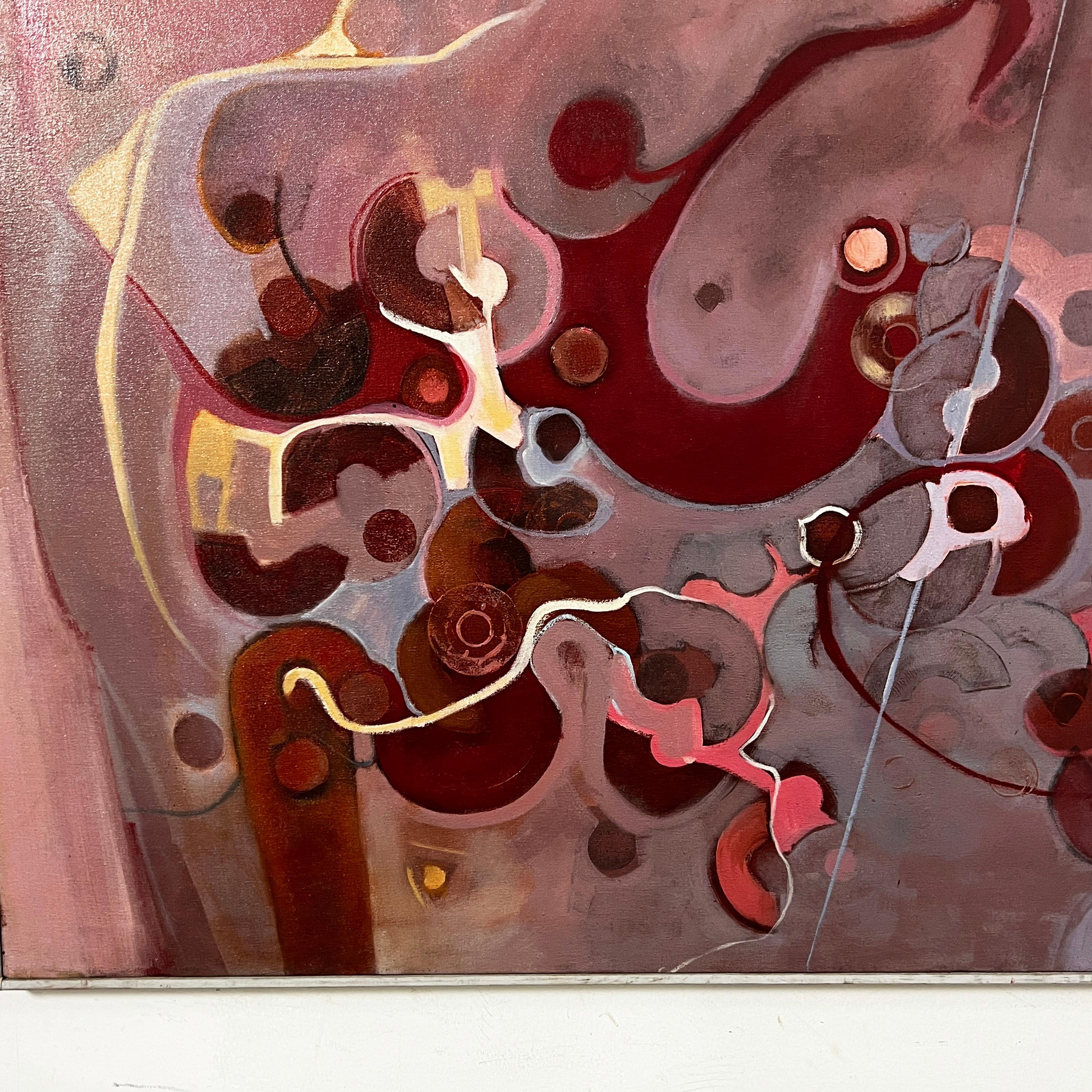 Abstract Modernist Painting by Lynn Runnells, Ca. 1960s For Sale 1